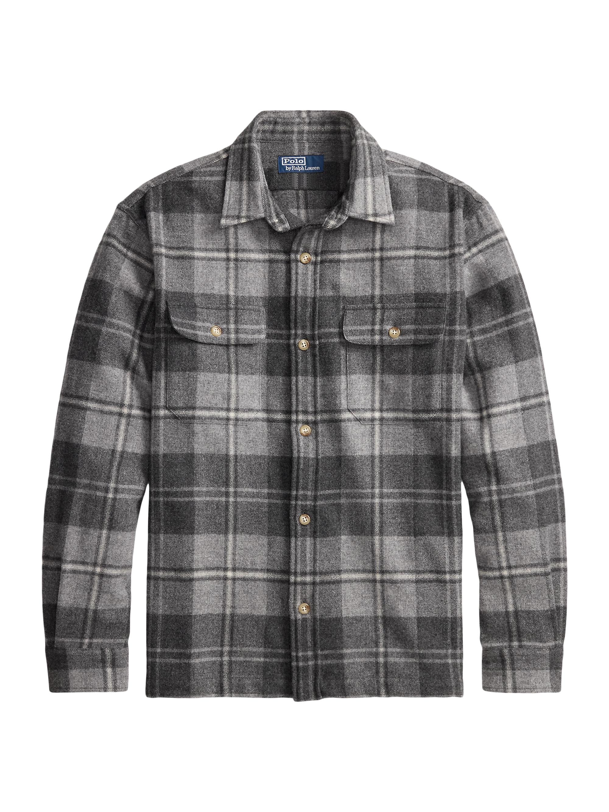 Polo Ralph Lauren Men's Plaid Wool Flannel Shirt - Grey Multi