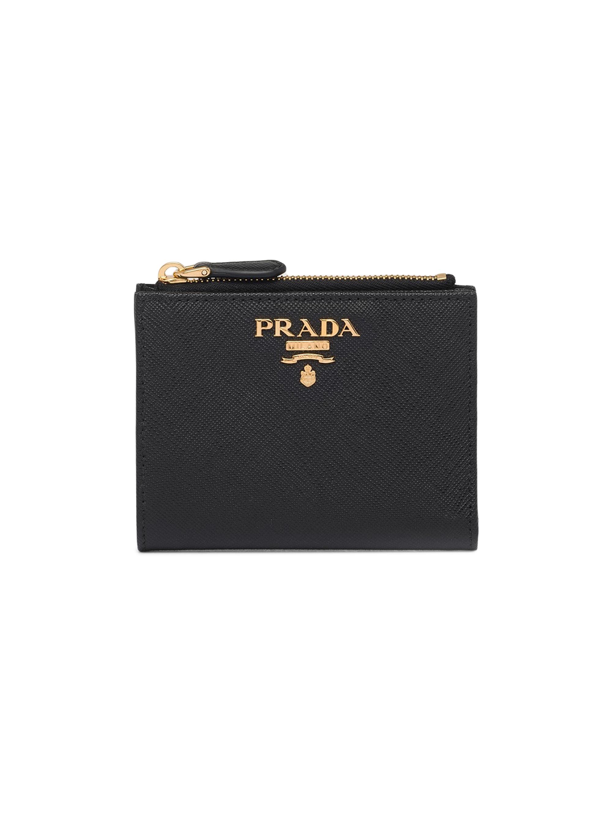 Prada Women's  Saffiano Leather Wallet - Black Pink | Thumbnail 6