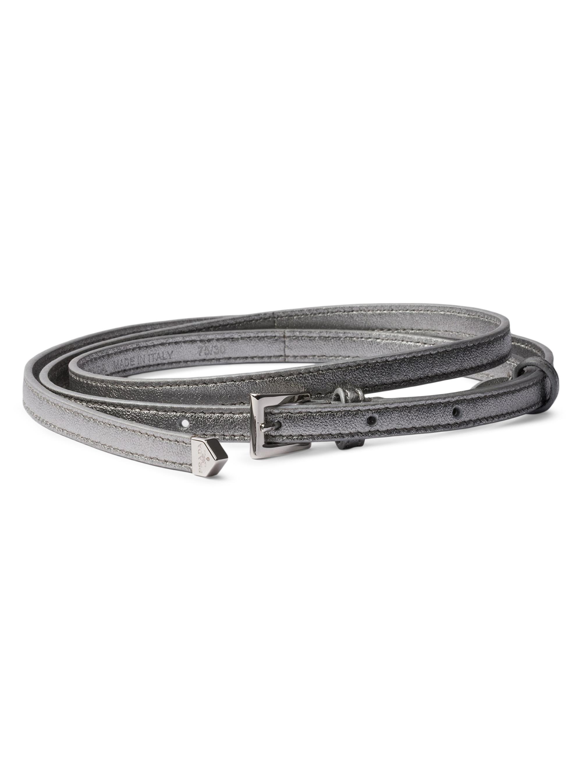 Prada Women's Nappa Leather Belt - Silver