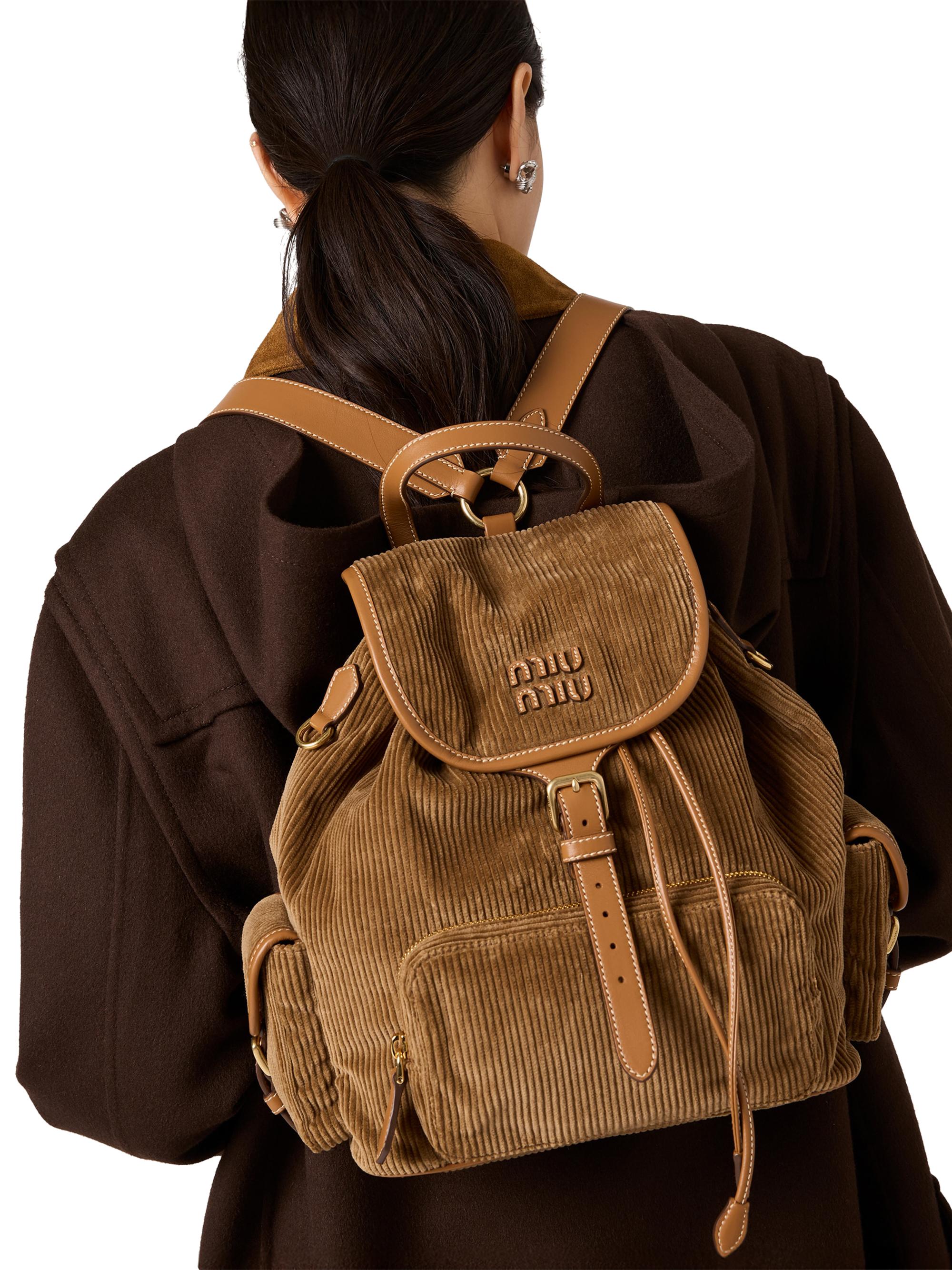 バッグ miumiu madras backpack Miu Miu Corduroy Backpack | Saks Fifth Avenue