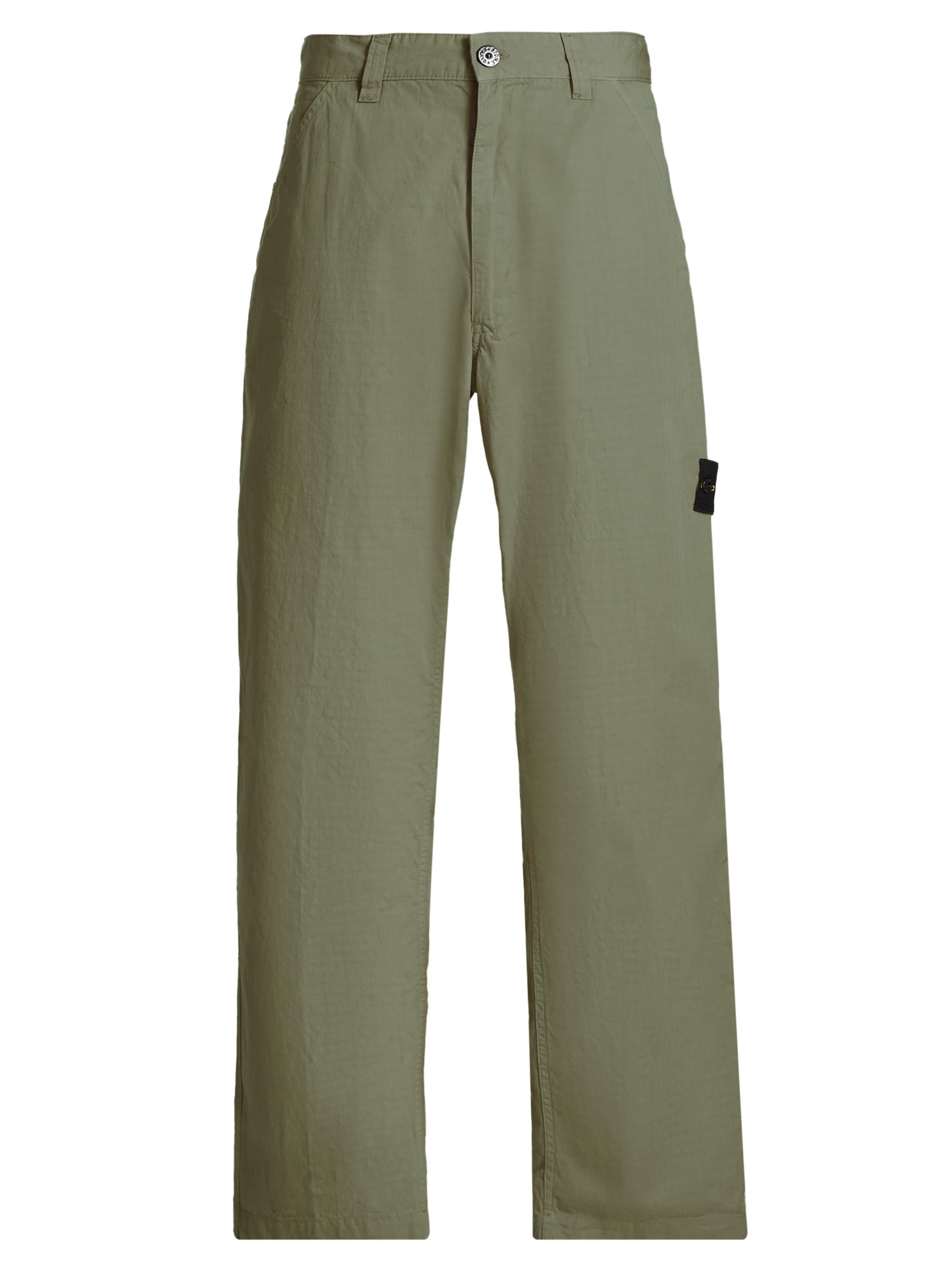 Stone Island Men's Cotton Ripstop Military Trousers - Military Green