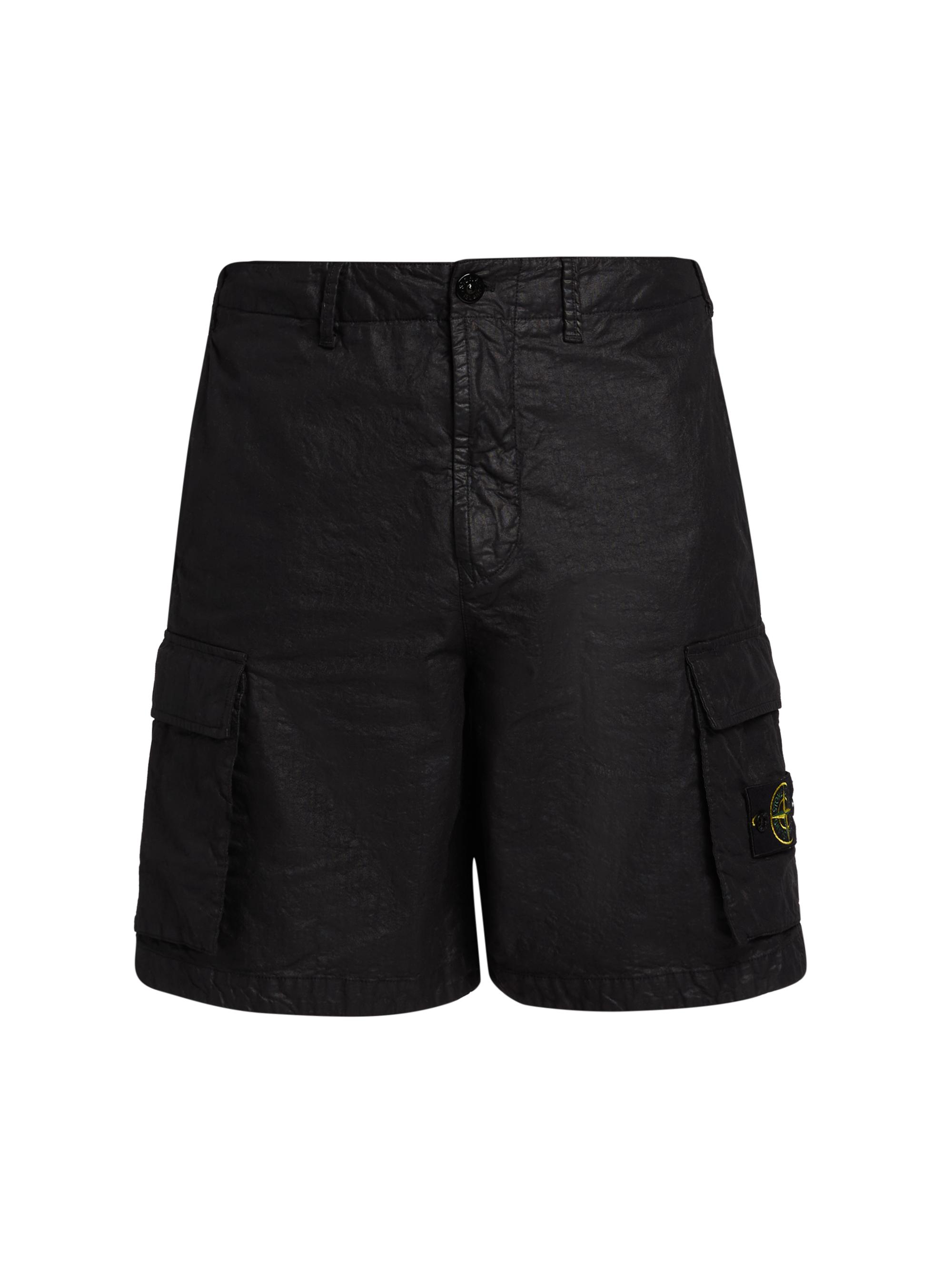 Stone Island Men's Logo Cargo Shorts - Black