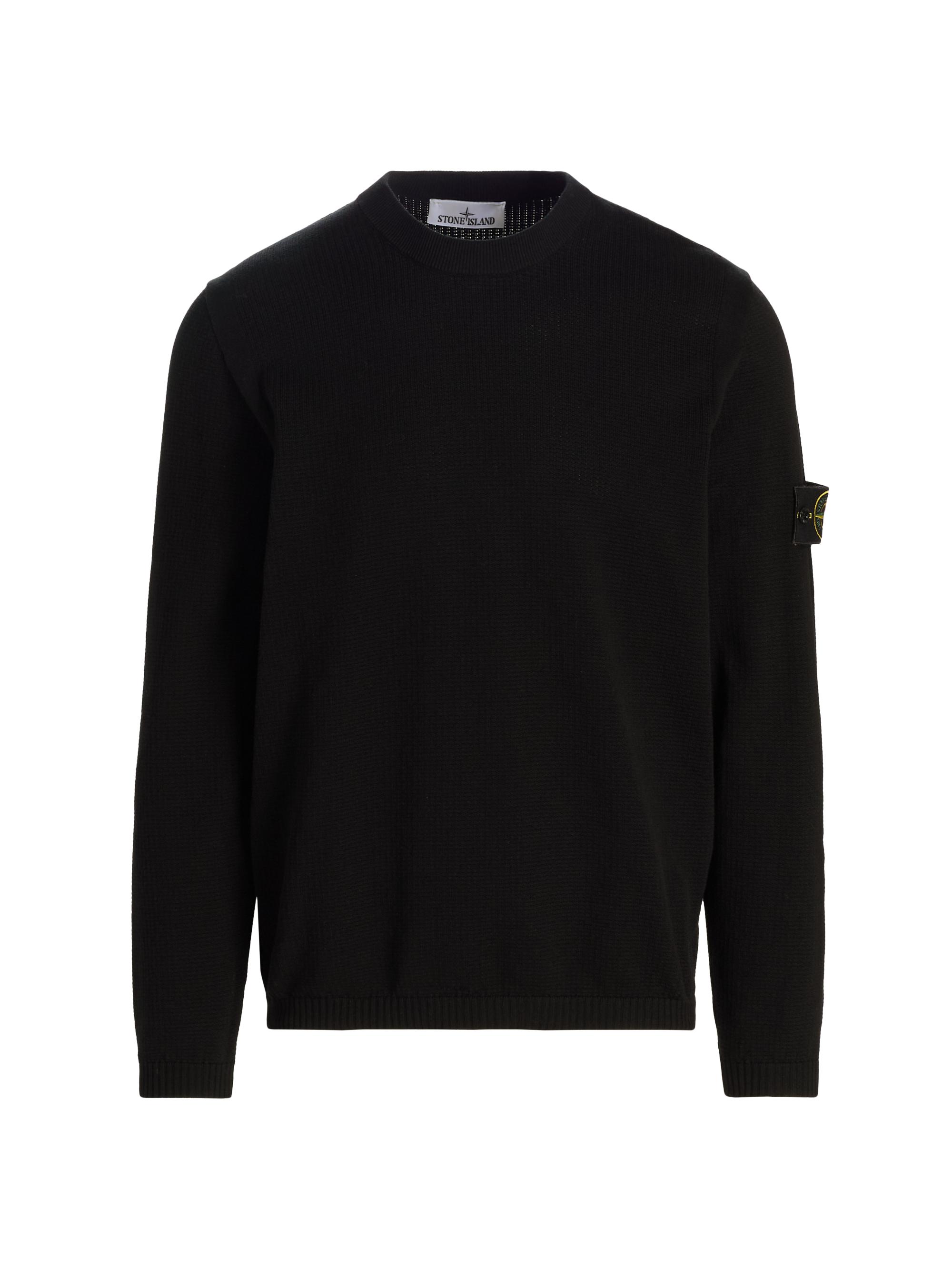 Stone Island Men's Solid Cotton Sweatshirt - Black