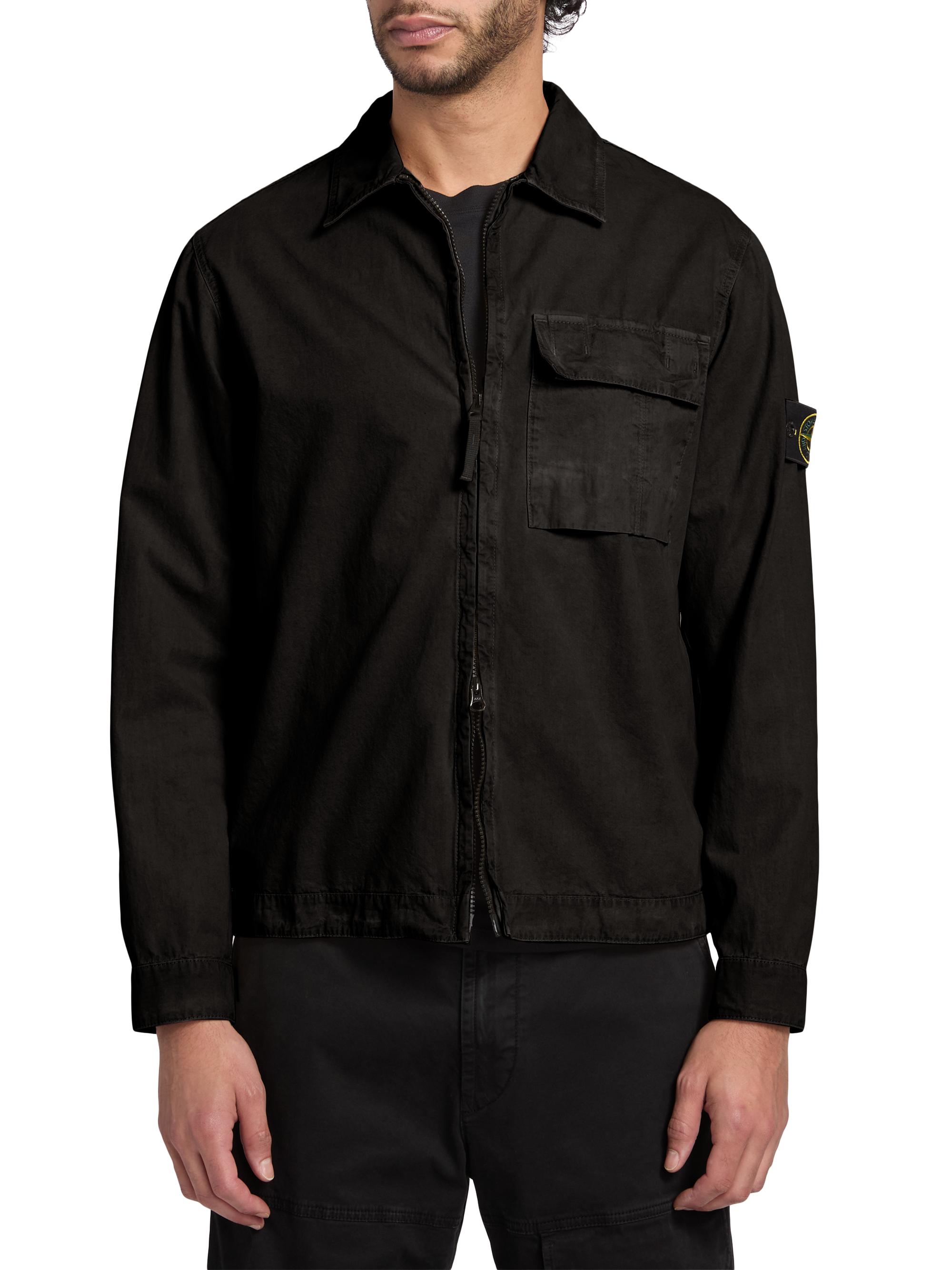 Stone Island Zip-Front Cotton Shirt Jacket | Saks Fifth Avenue