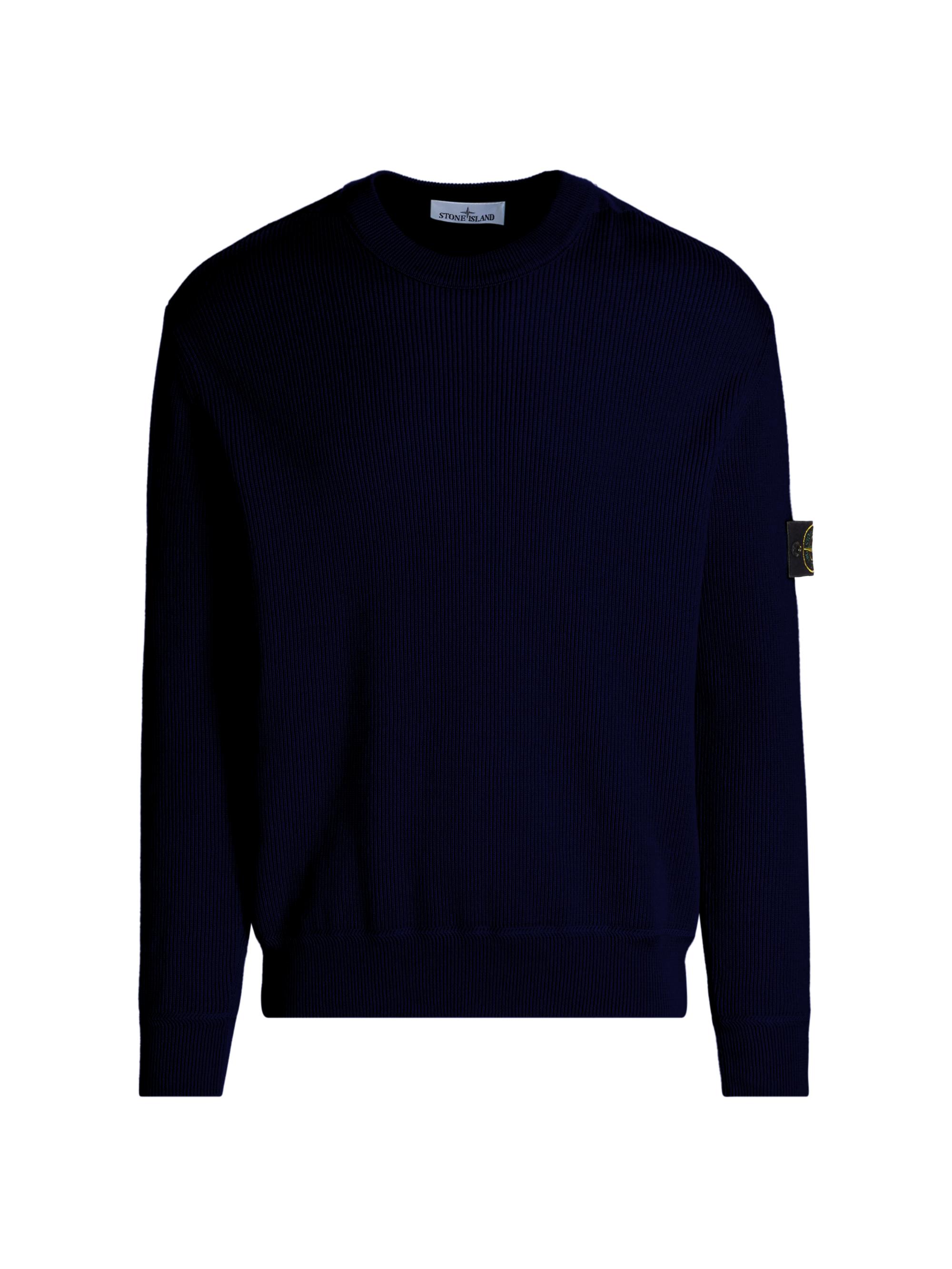 STONE  ネイビー クルーネックニット Stone Island Crewneck Cotton Sweater | Saks Fifth Avenue