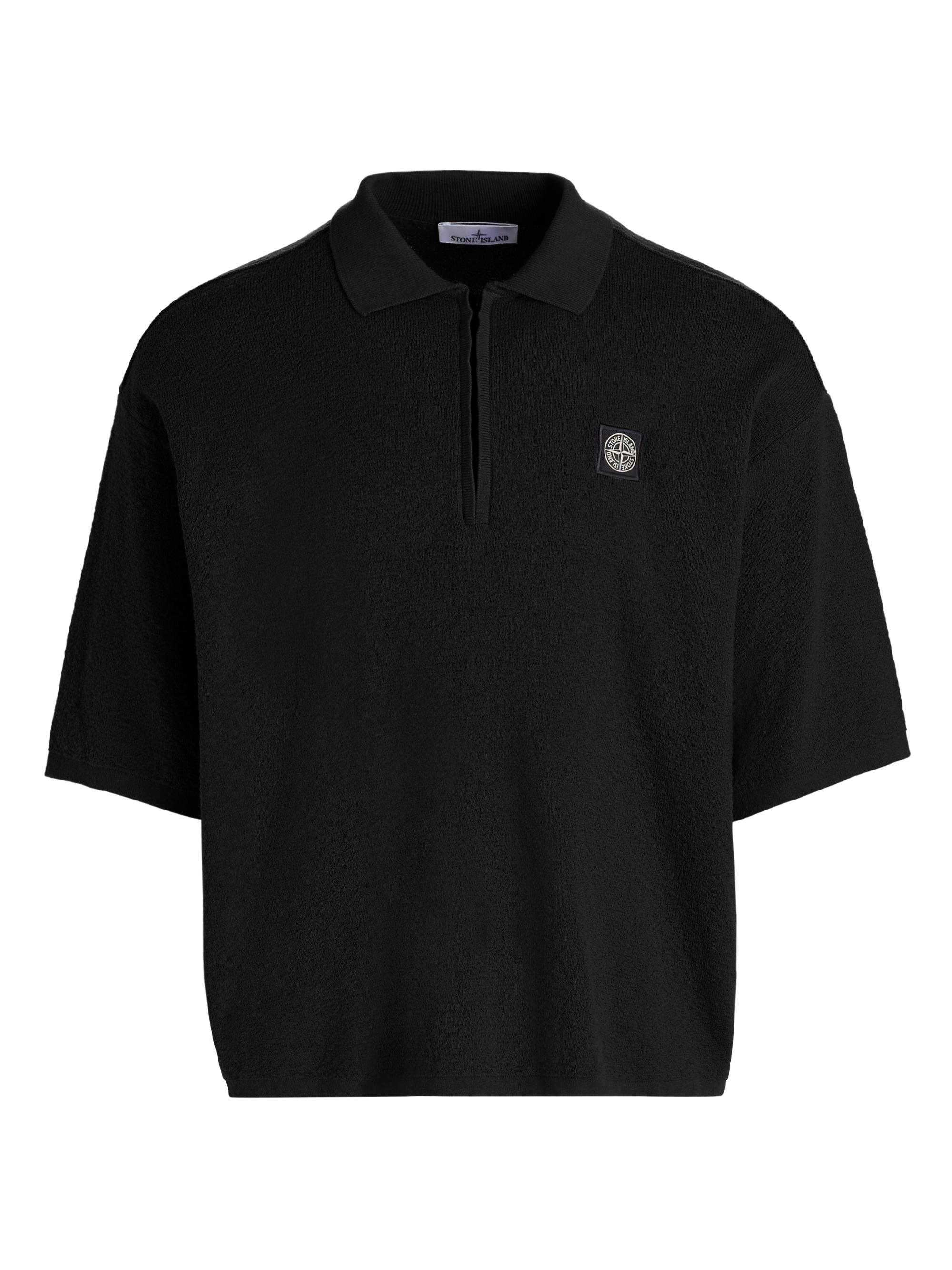 Stone Island Men's LogoCotton Short-Sleeve Polo Shirt - Black