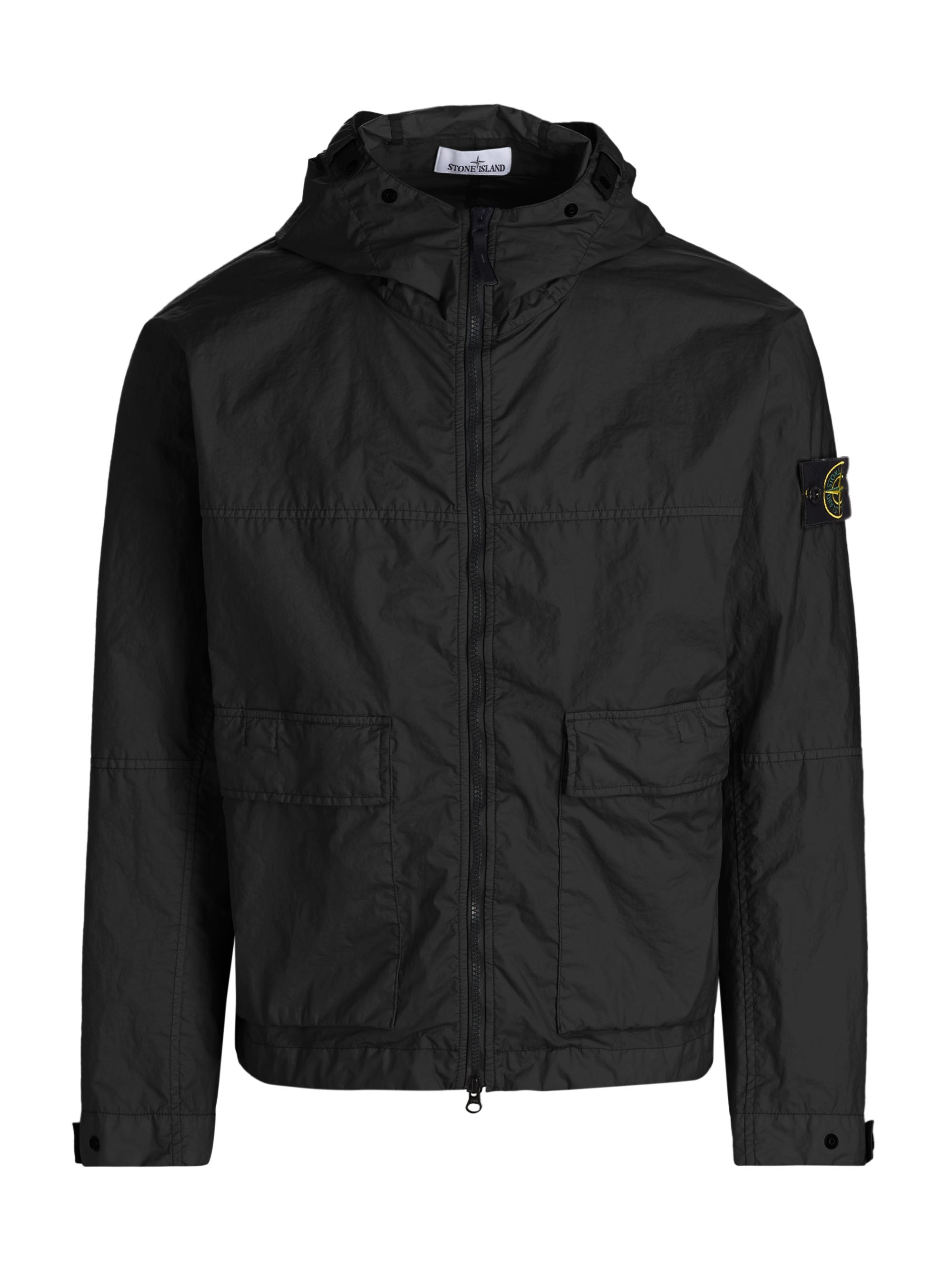 Stone Island Men's Logo Hooded Parka - Black