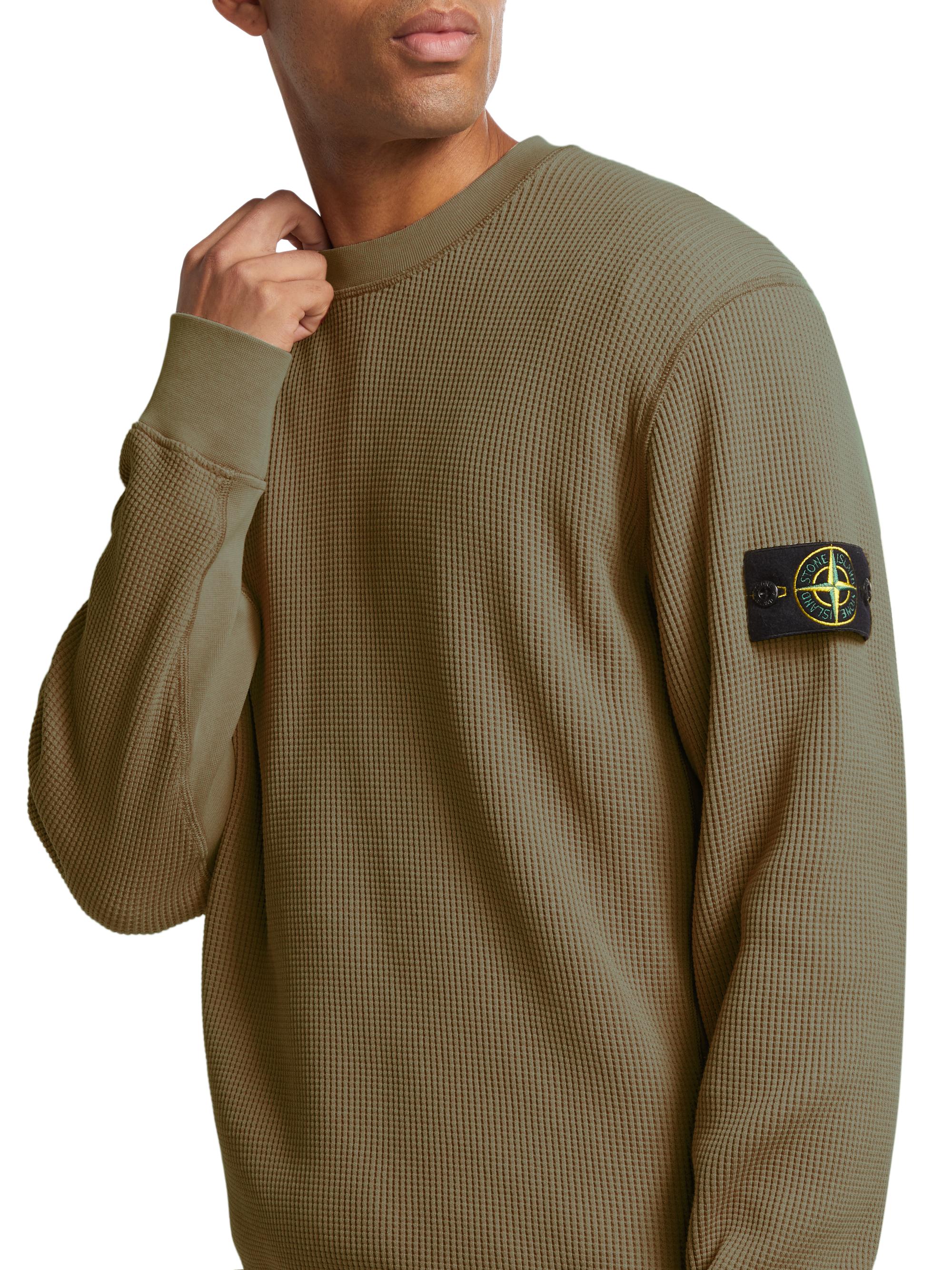 Stone Island Waffle-Knit Crewneck Sweatshirt | Saks Fifth Avenue