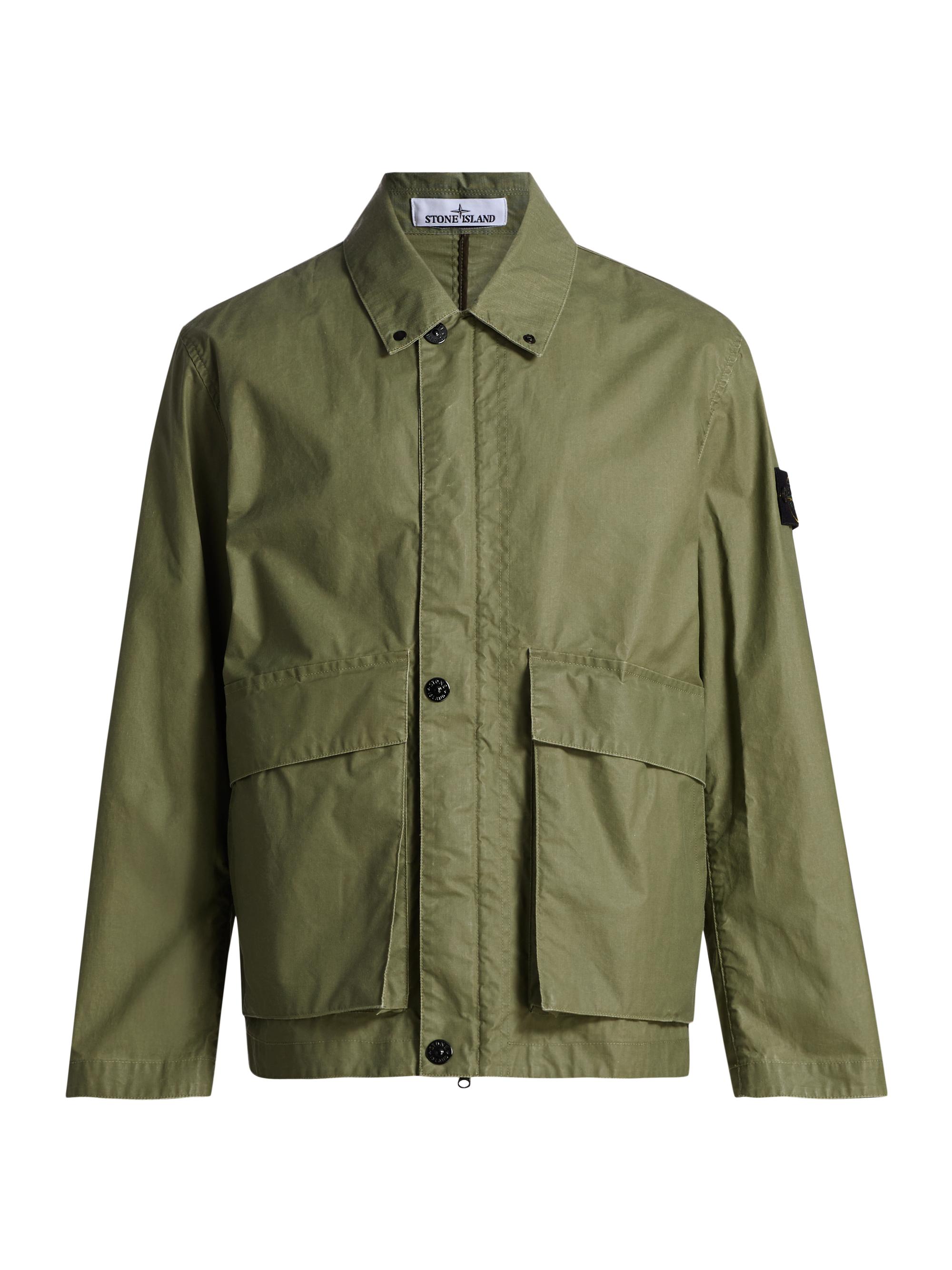 Stone Island Men's Coated Military Jacket - Military Green