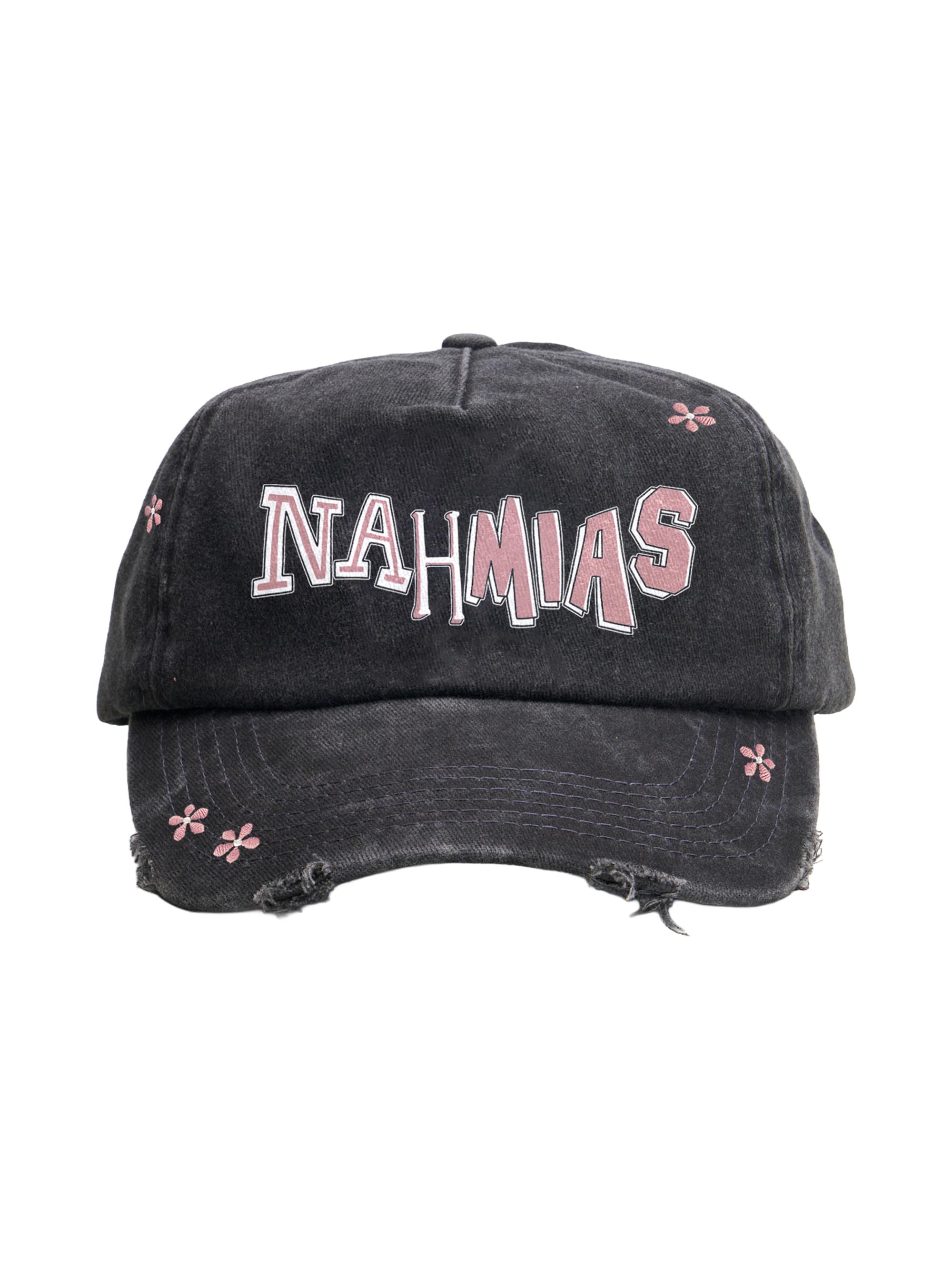Nahmias Men's Logo Distressed Baseball Cap - Black
