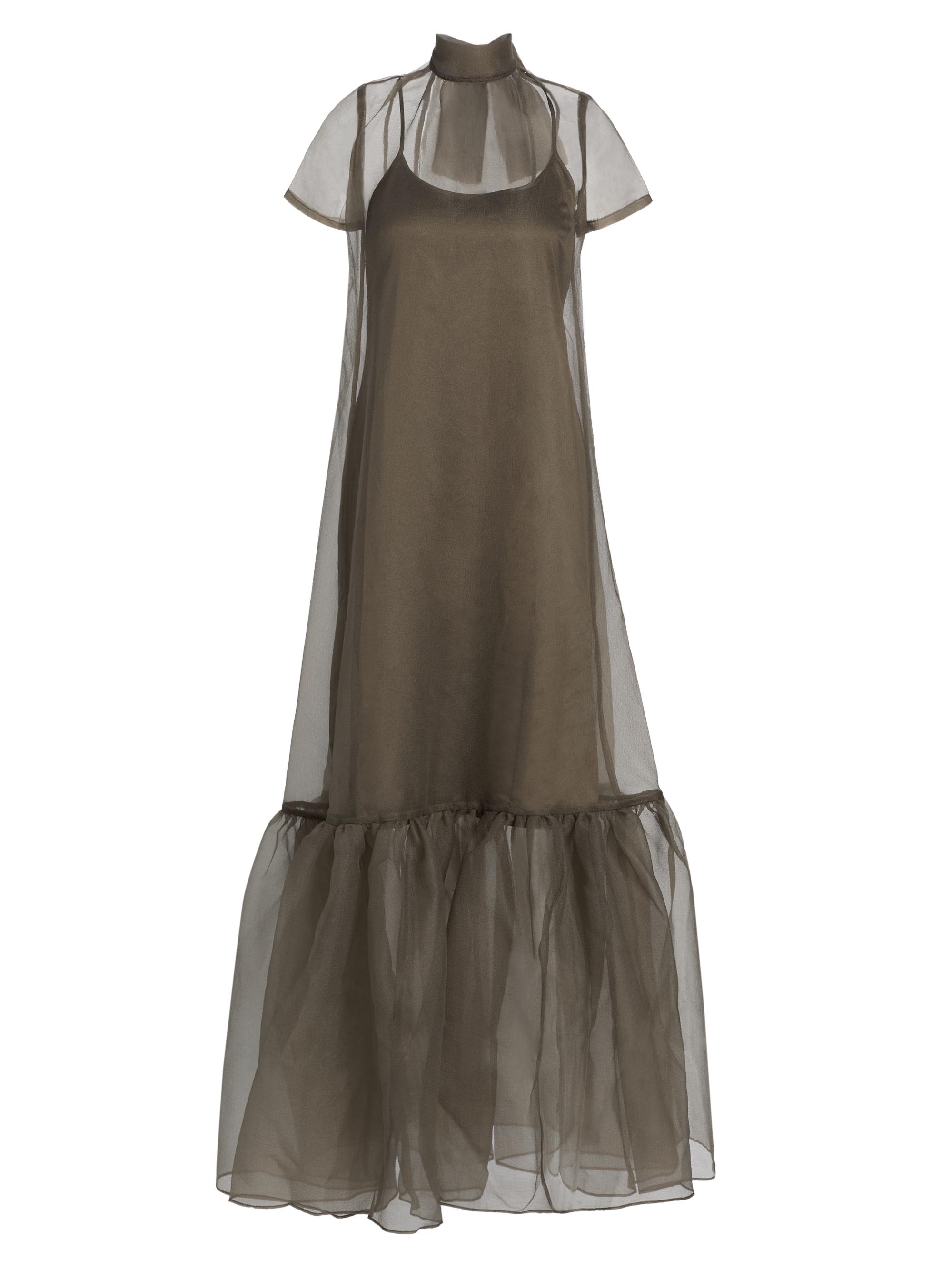Staud Women's Calluna Sheer Organza Gown - Thyme