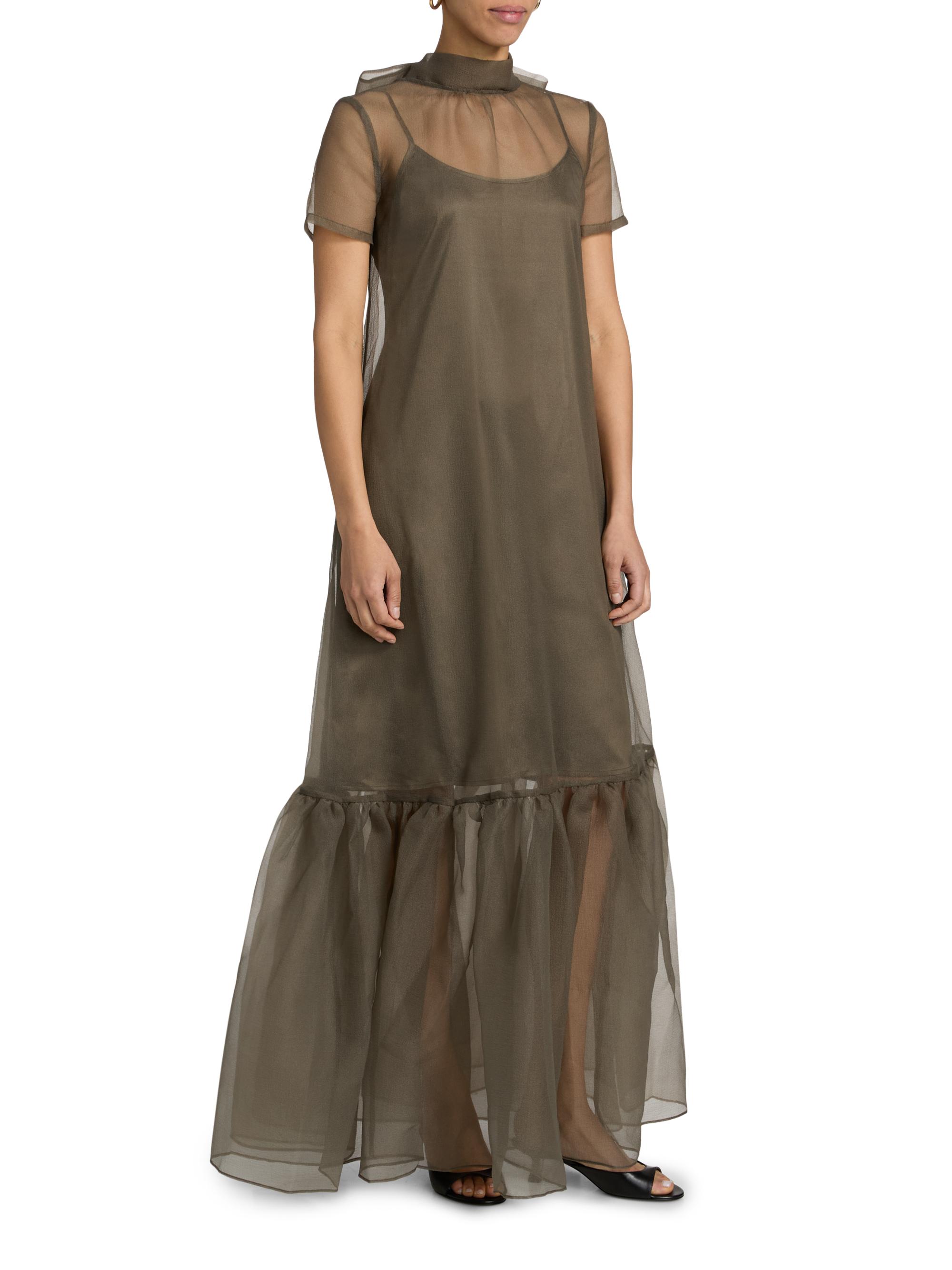 staud organza dress Calluna Blue Rose a stunning piece that effortlessly combines sophistication and allure Staud Roselle beaded halterneck organza