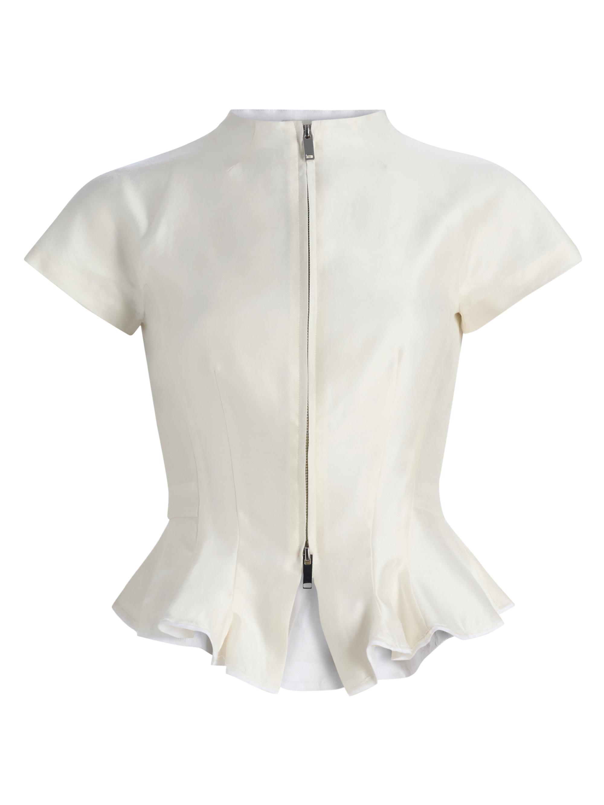 Staud Women's Maelle Wool-Blend Peplum Top - Black