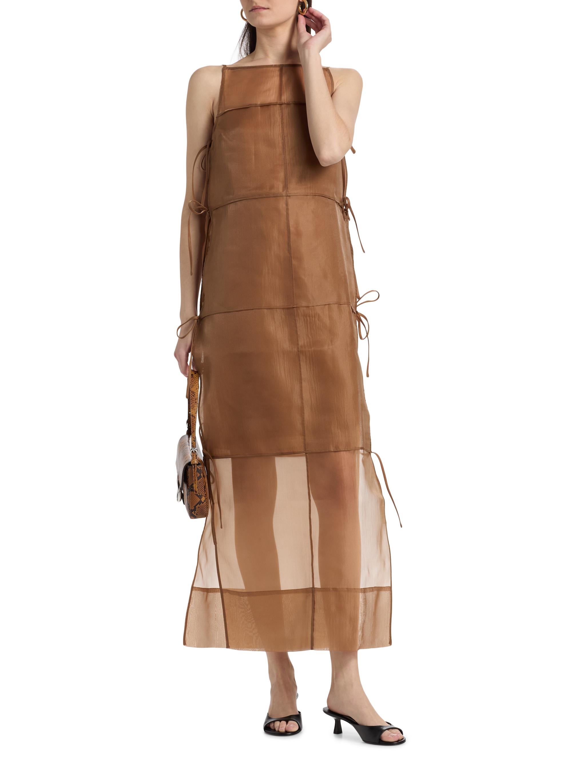 Staud Chandler Tie-Detail Organza Cocktail Dress | Saks Fifth Avenue