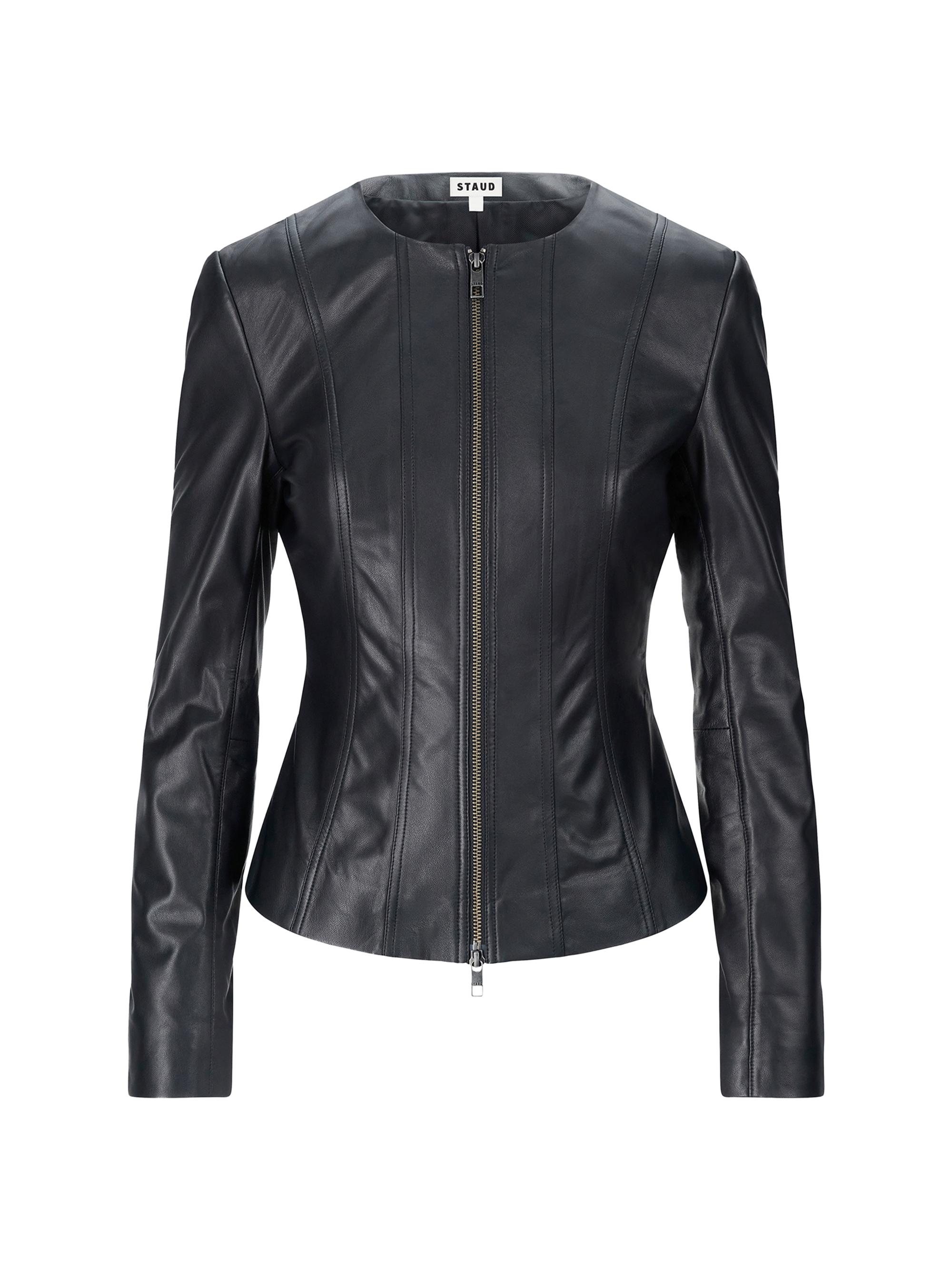Staud Women's Wells Leather Jacket - Black