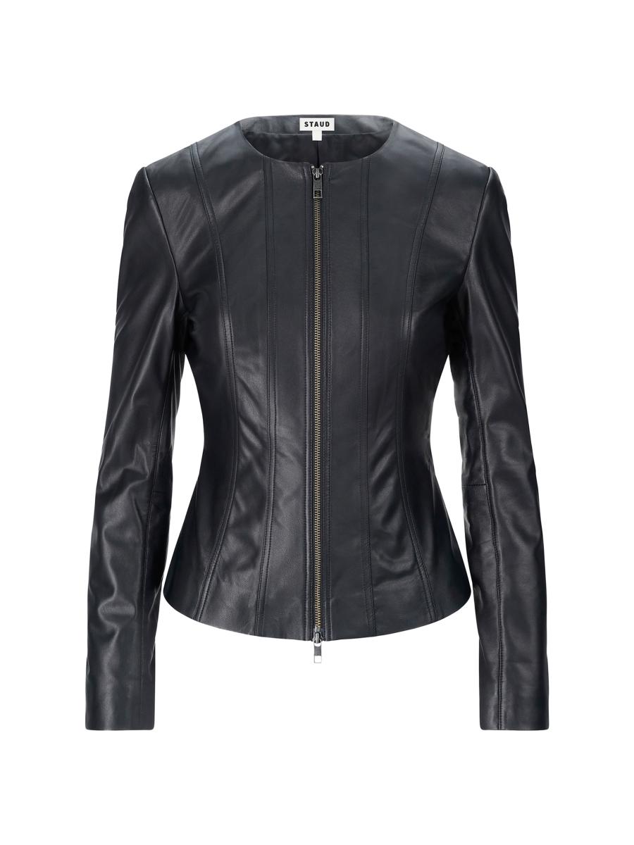 Staud Women's Wells Leather Jacket In Black