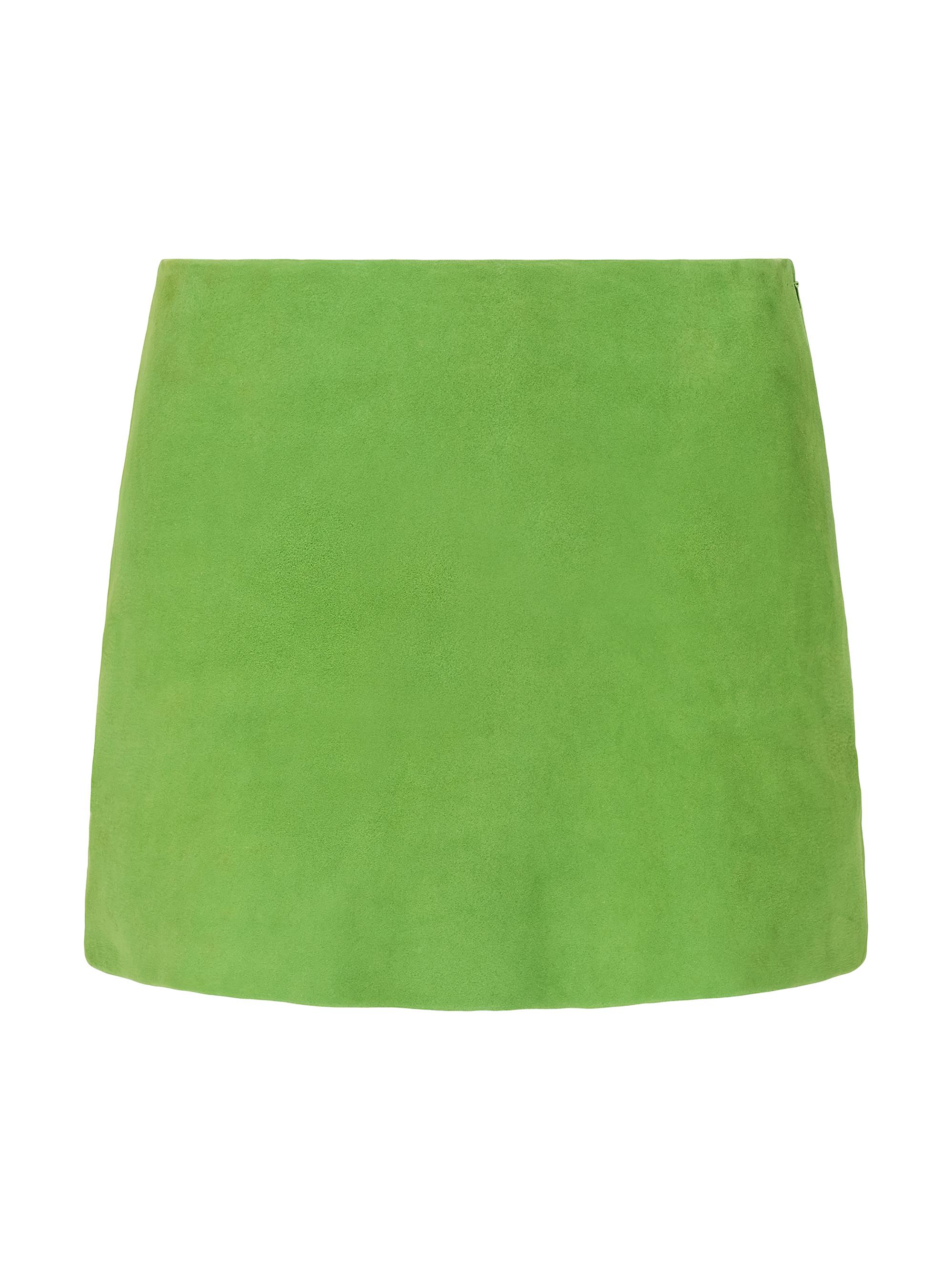Staud Women's Crest Suede Miniskirt - Leaf