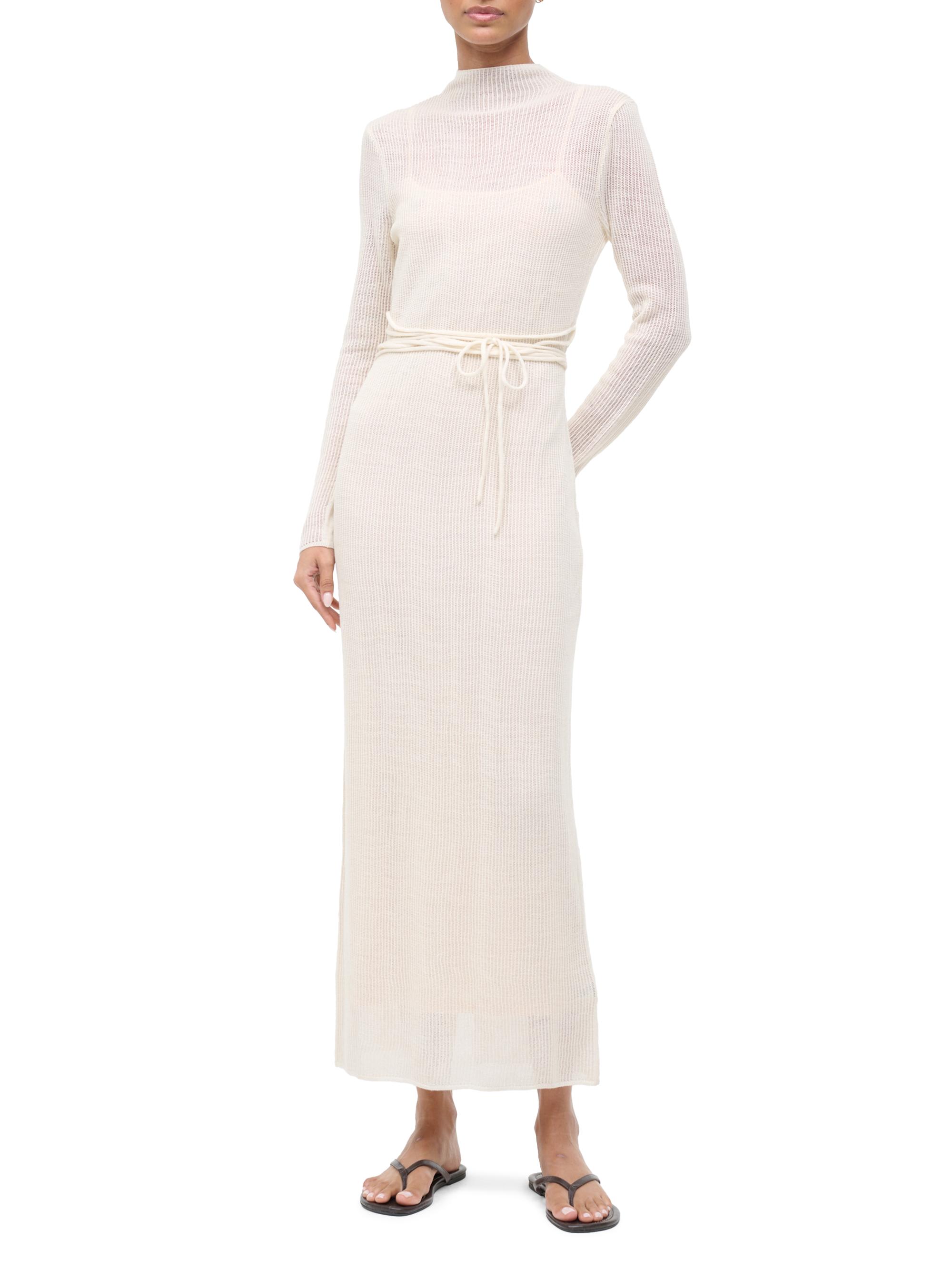 STAUD, Marianne Dress in Ivory, Size Medium