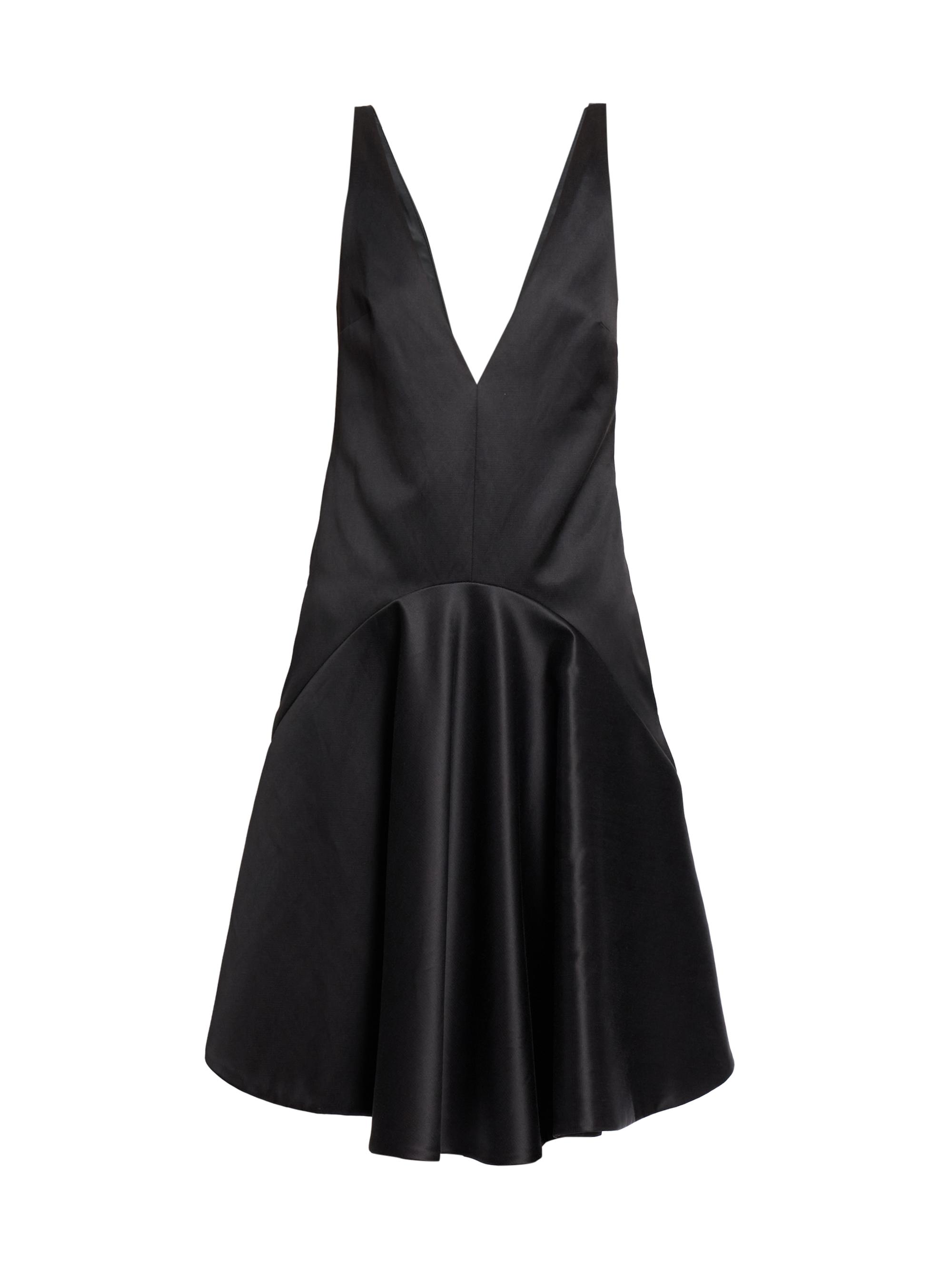 JW Anderson Women's Plunging V-Neck Cotton-Silk A-Line Dress - Black