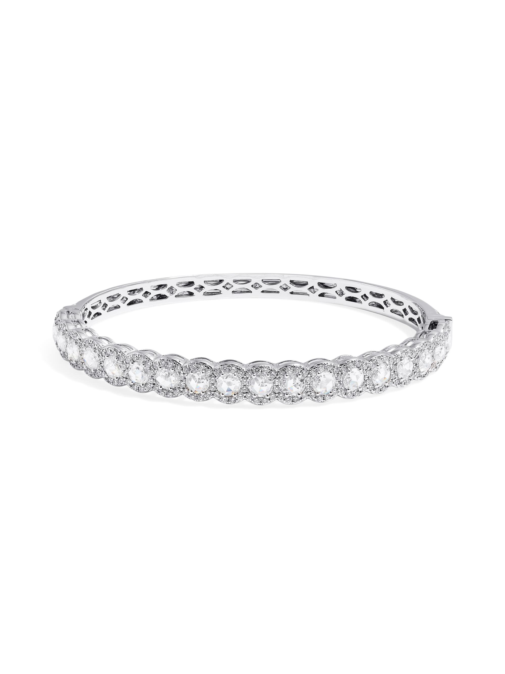 64 Facets Women's Scallop 18K White Gold & 2.58 TCW Diamond Bangle - White Gold