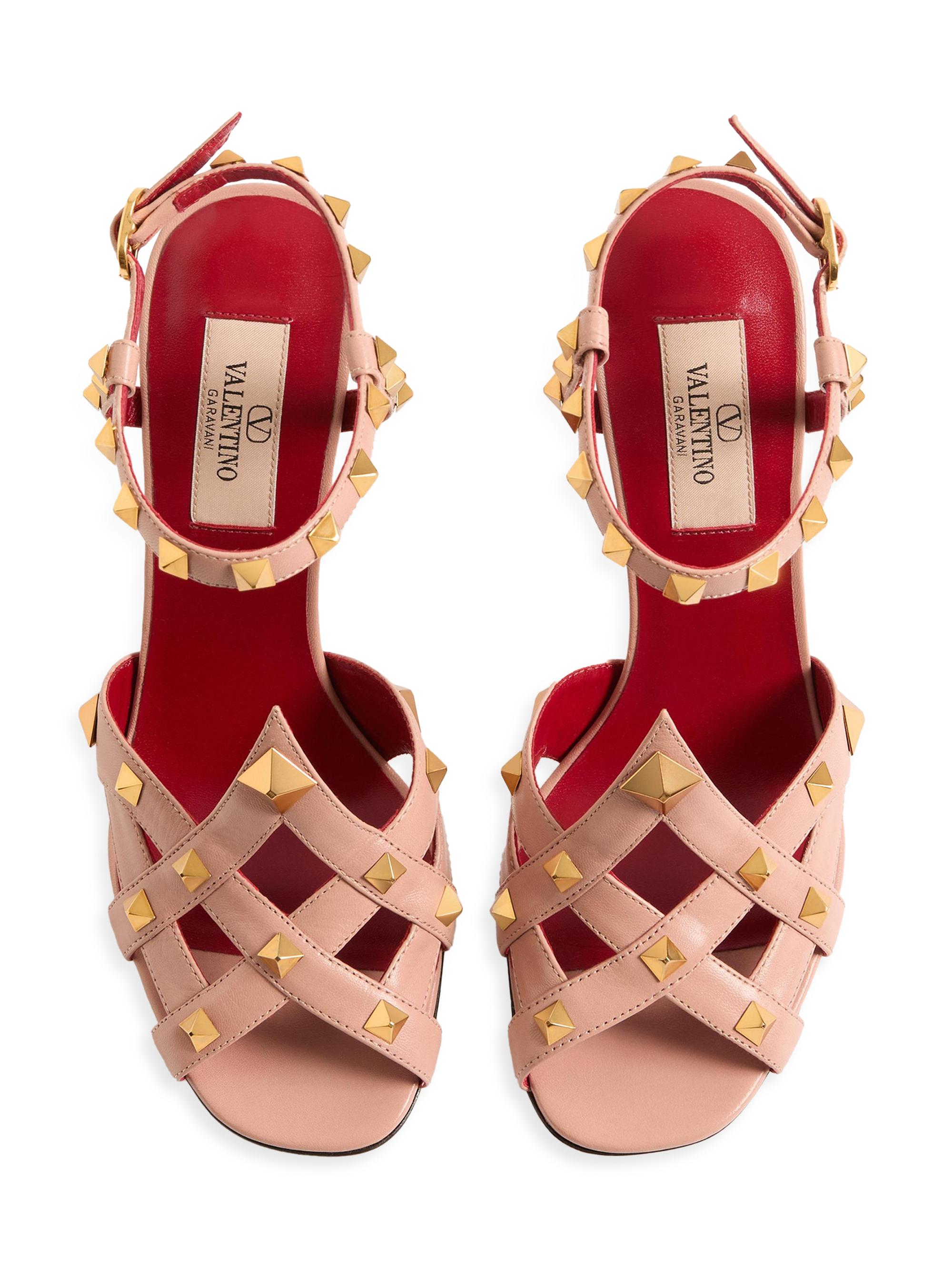 Valentino Garavani Studdy 100MM Kidskin Sandals | Saks Fifth Avenue