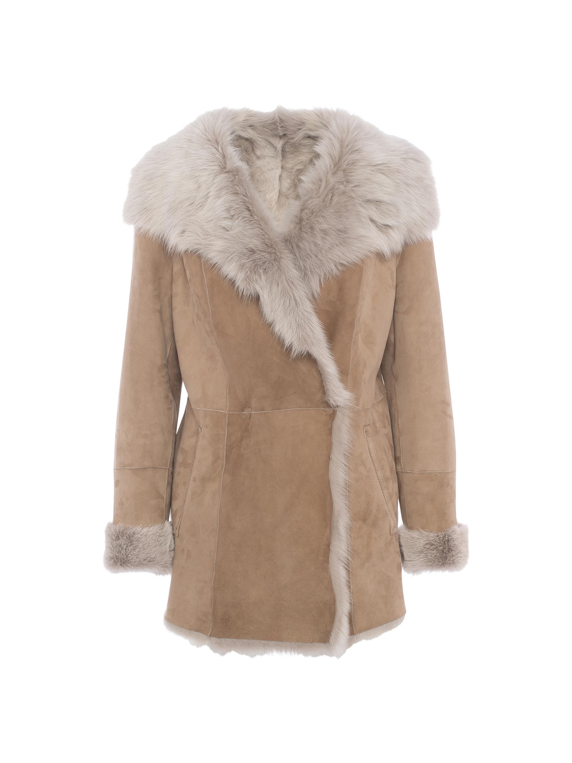 Gorski Women's Merino Toscana Lamb Coat - Arctic Beige Brisa
