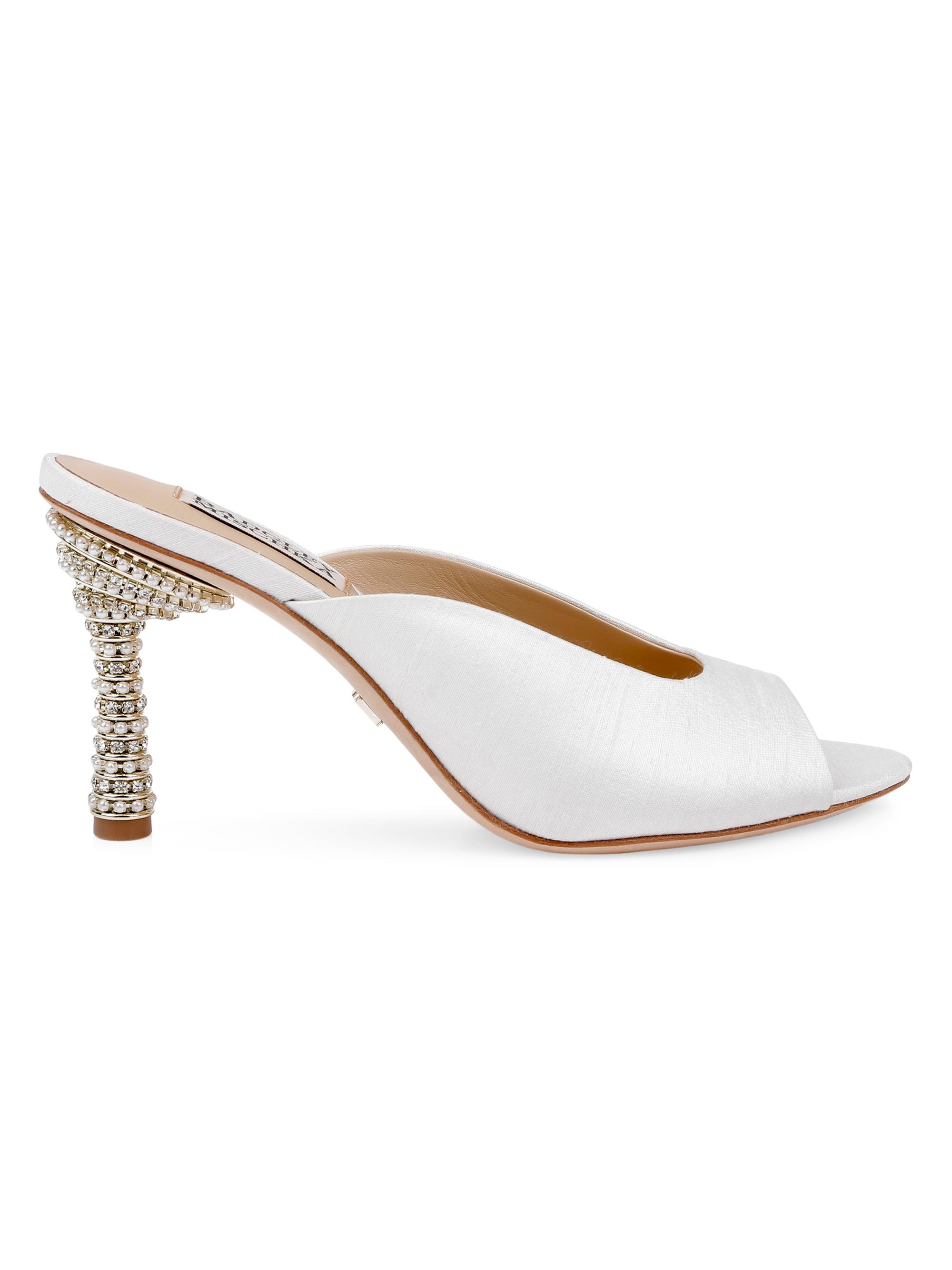 Badgley Mischka Women's Oakdale 5MM Embellished Heel Silk Sandals -  Silk | Thumbnail 6