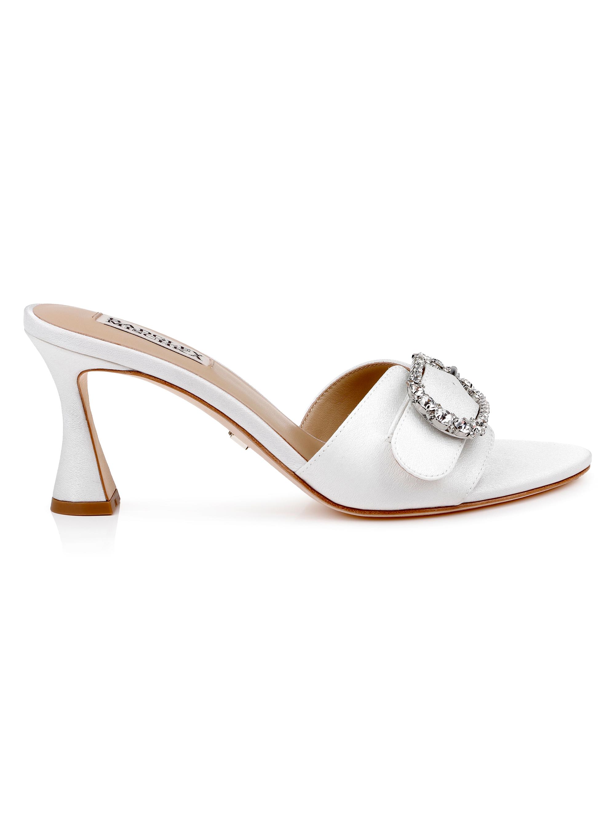 Badgley Mischka Women's Odetta 75MM Embellished Mules - White Crepe