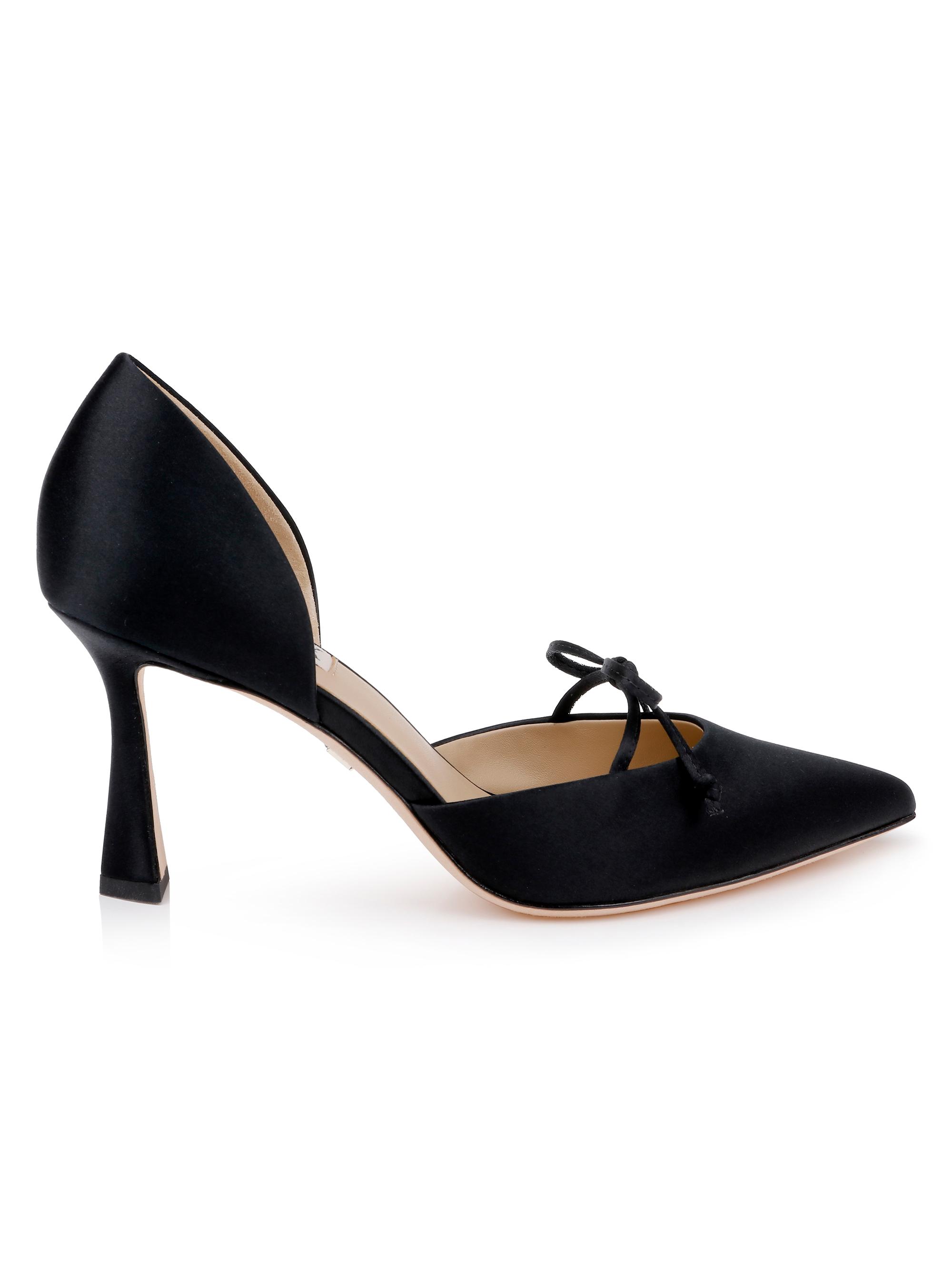 Badgley Mischka Women's Olympic 80MM Satin Pumps - Black Satin
