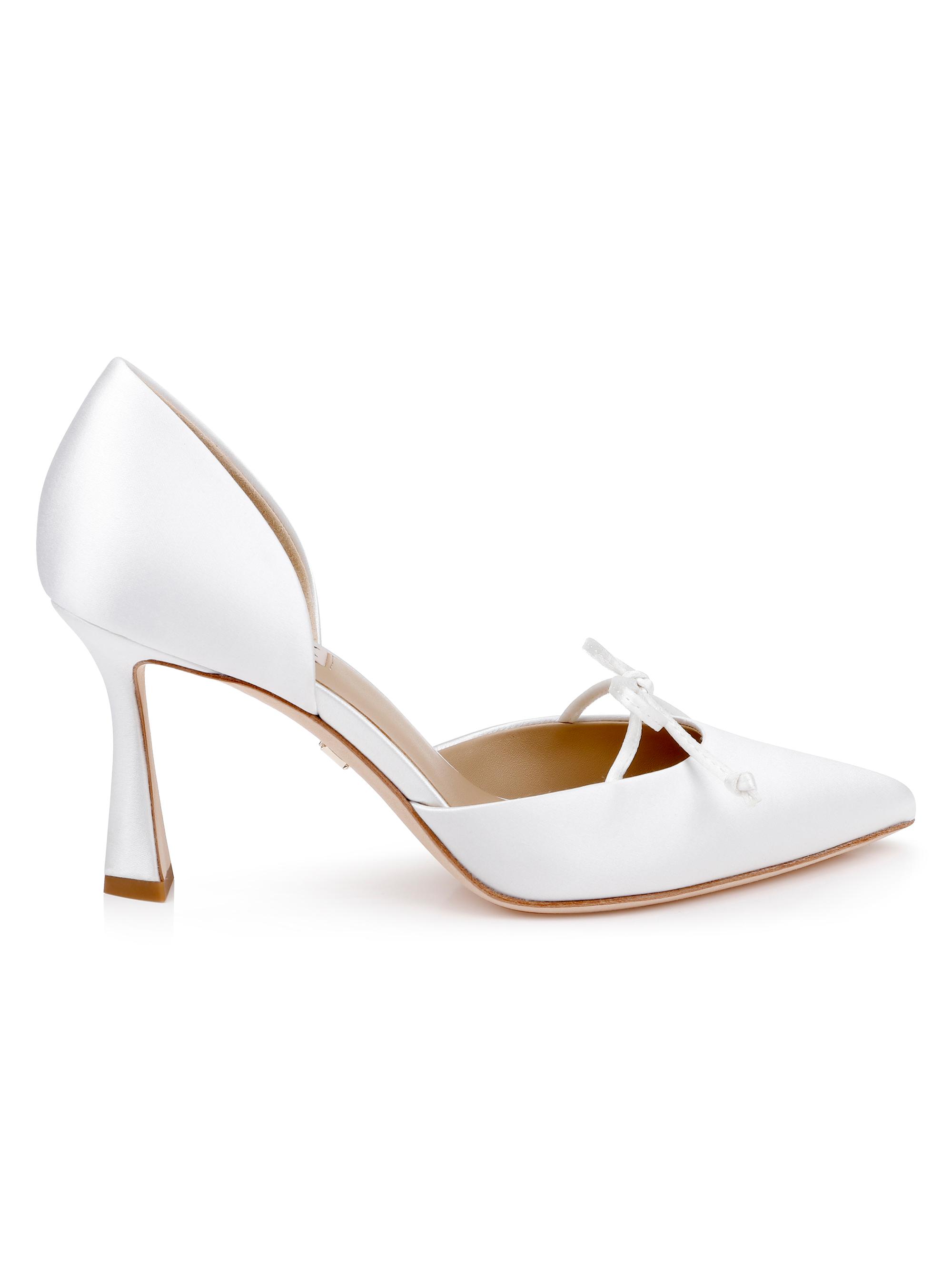 Badgley Mischka Women's Olympic 80MM Satin Pumps - White Satin
