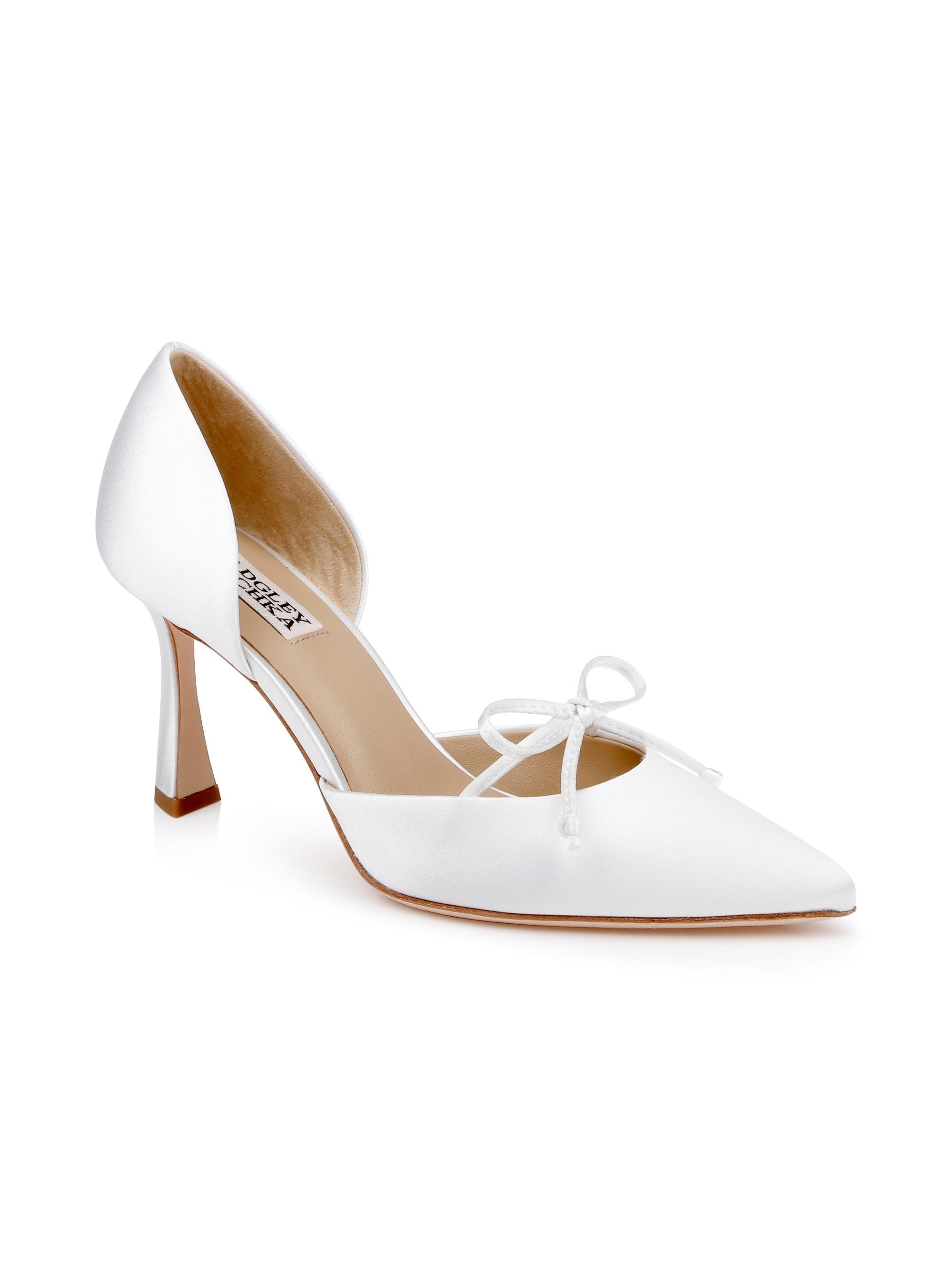 Badgley Mischka Women's Olympic 80MM Satin Pumps - White Satin | Thumbnail 2