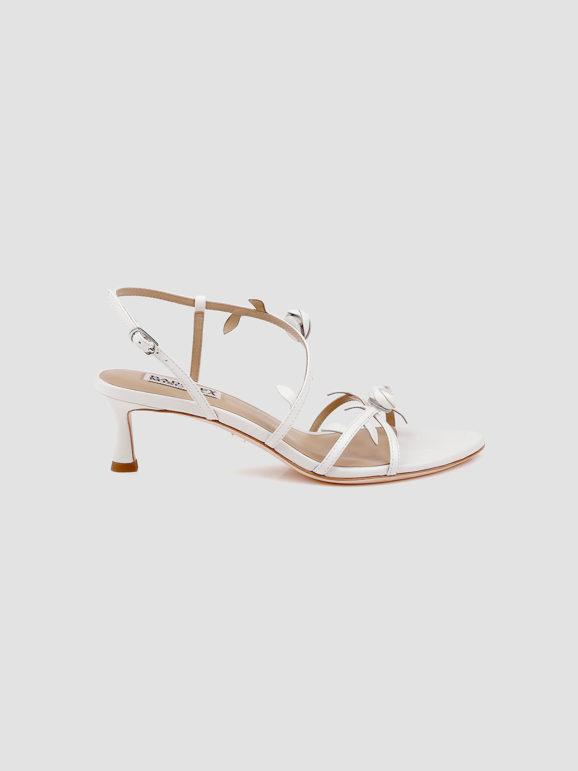 Badgley Mischka Women's Orland 50MM Floral Sandals - White Leather | Thumbnail 7