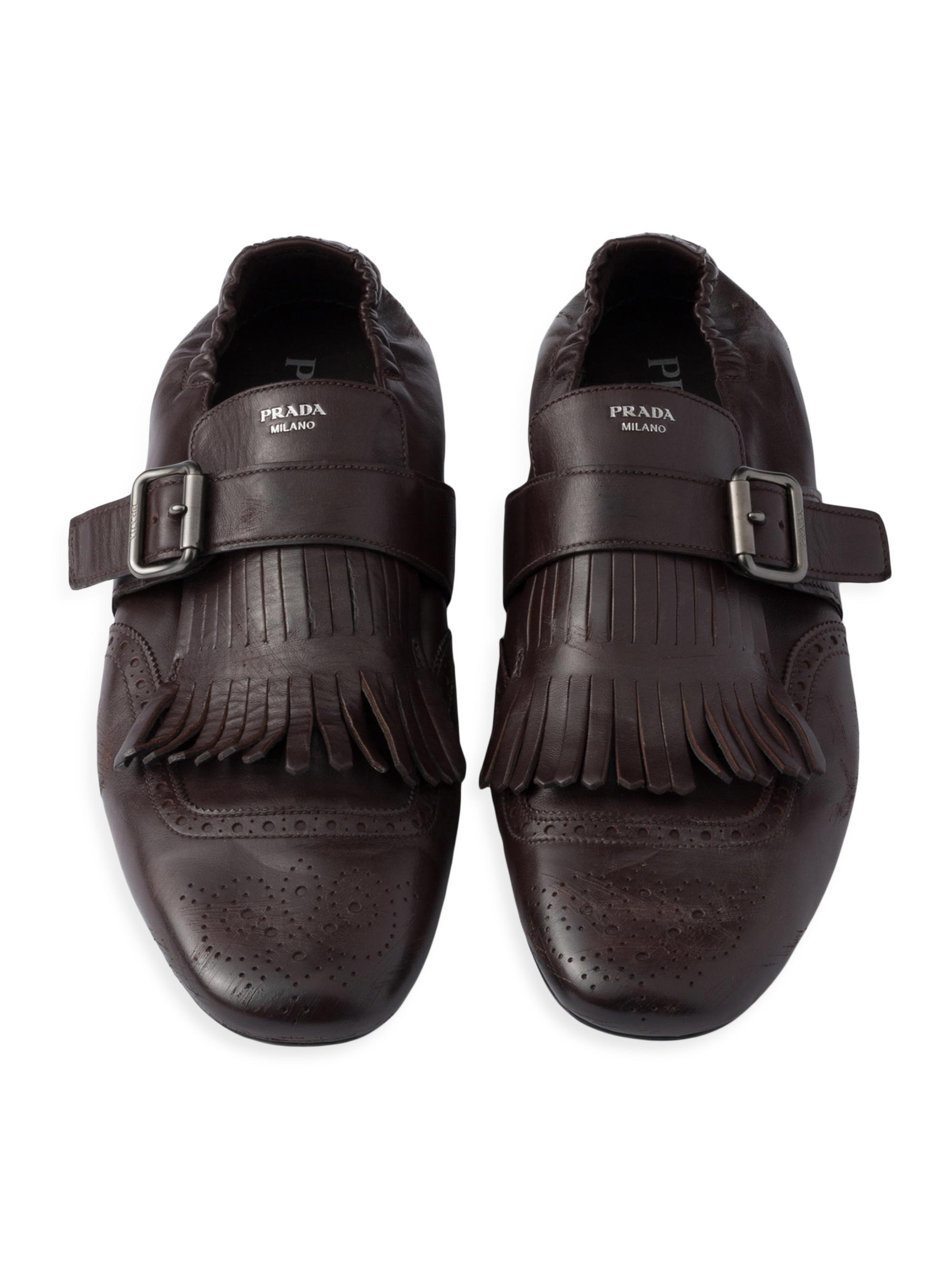Prada Shuffle Fringed Monk Strap Shoes | Saks Fifth Avenue