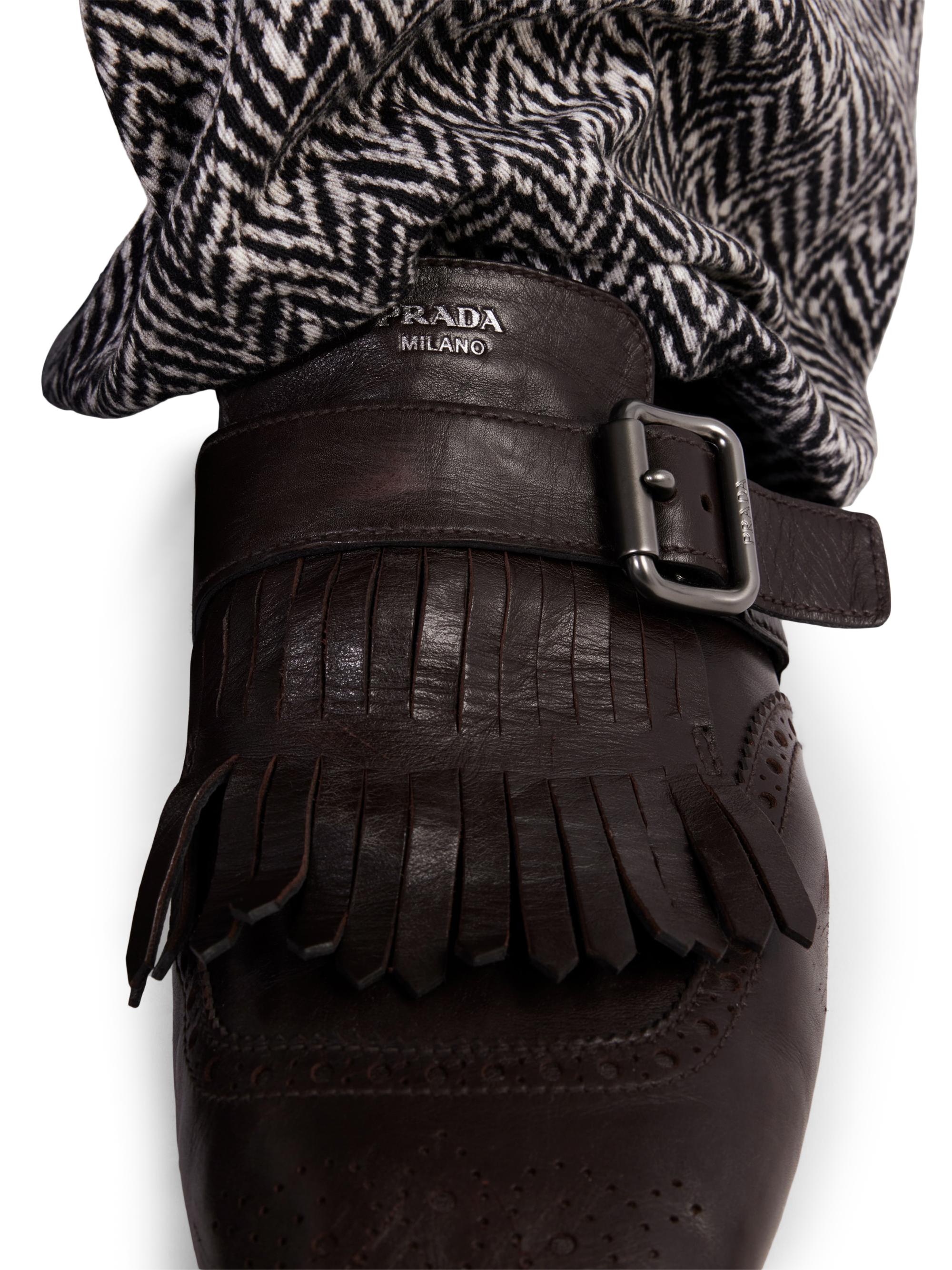 Prada Shuffle Fringed Monk Strap Shoes | Saks Fifth Avenue