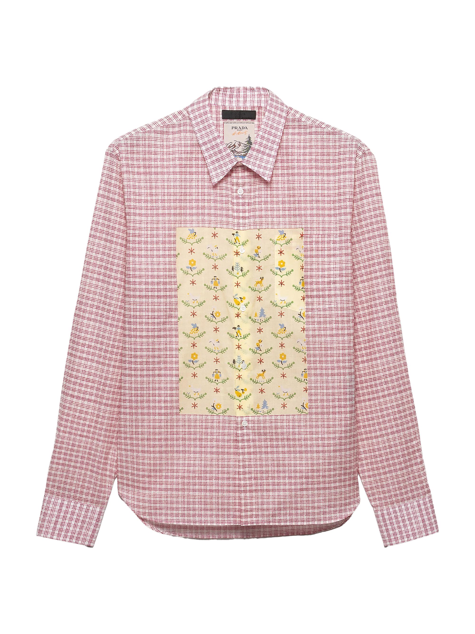 Prada Men's Printed Cotton Shirt - Red