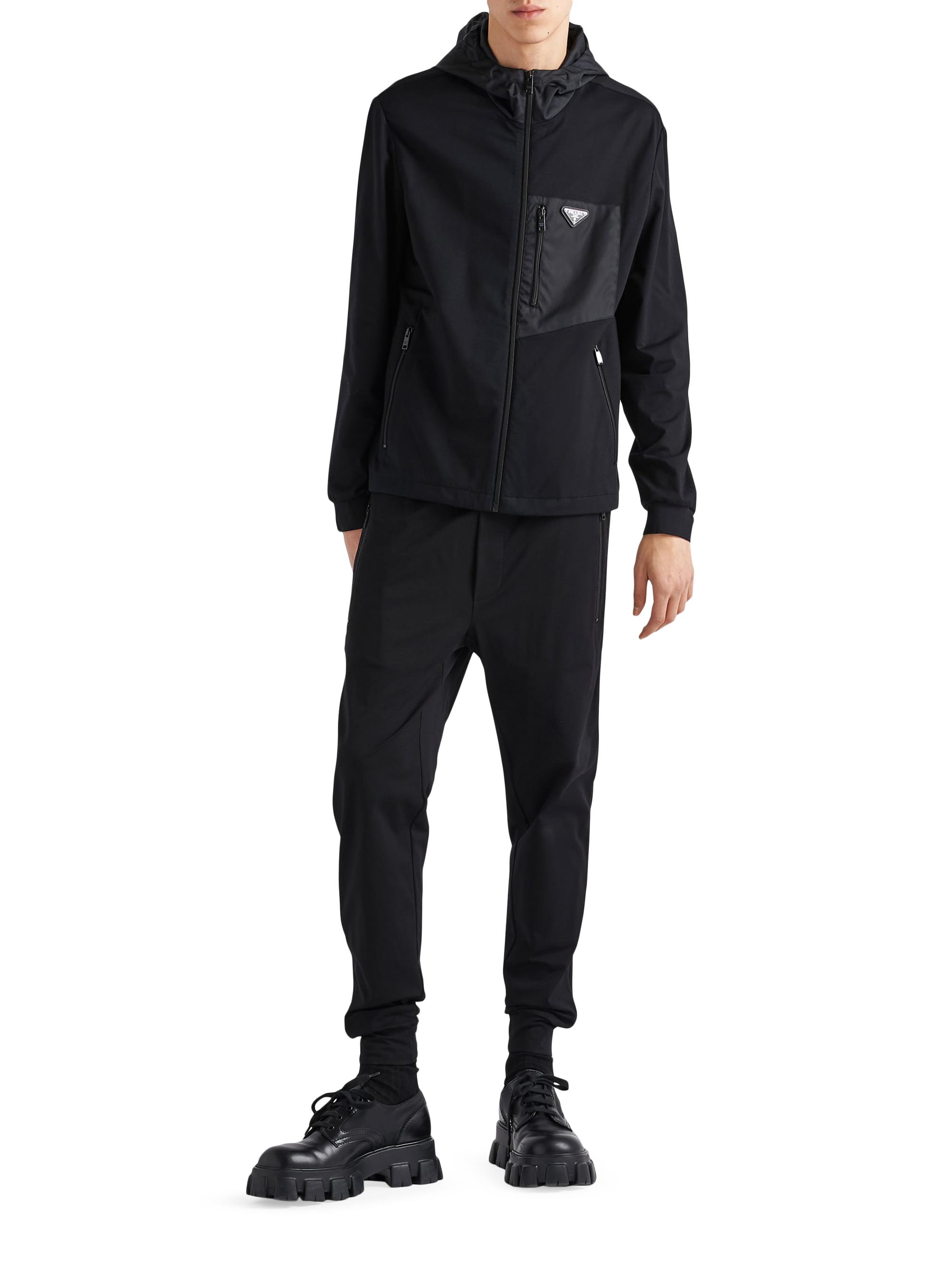 Prada Technical Cotton and Re-Nylon Cardigan | Saks Fifth Avenue