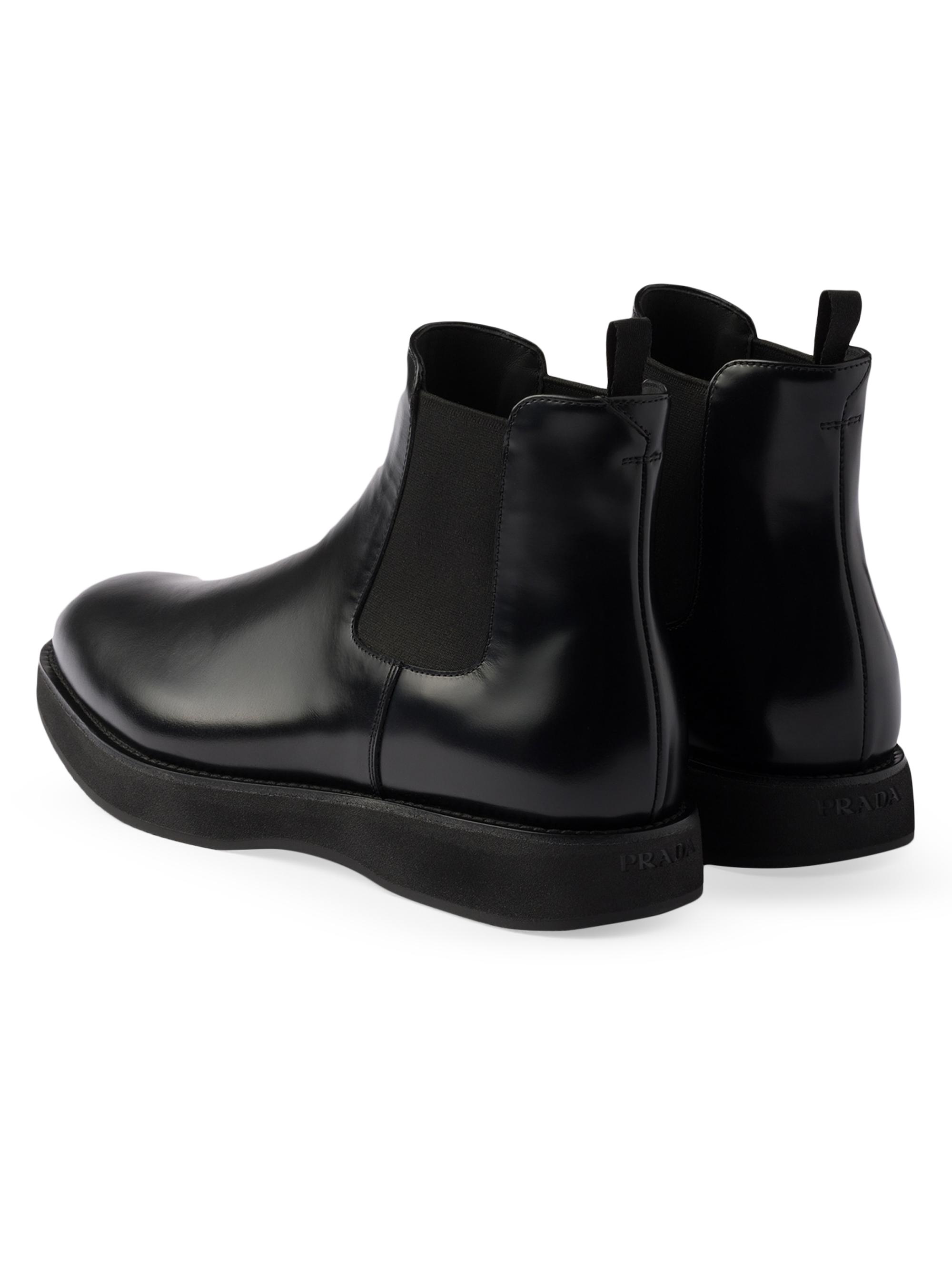 Prada Brushed Leather Chelsea Boots | Saks Fifth Avenue