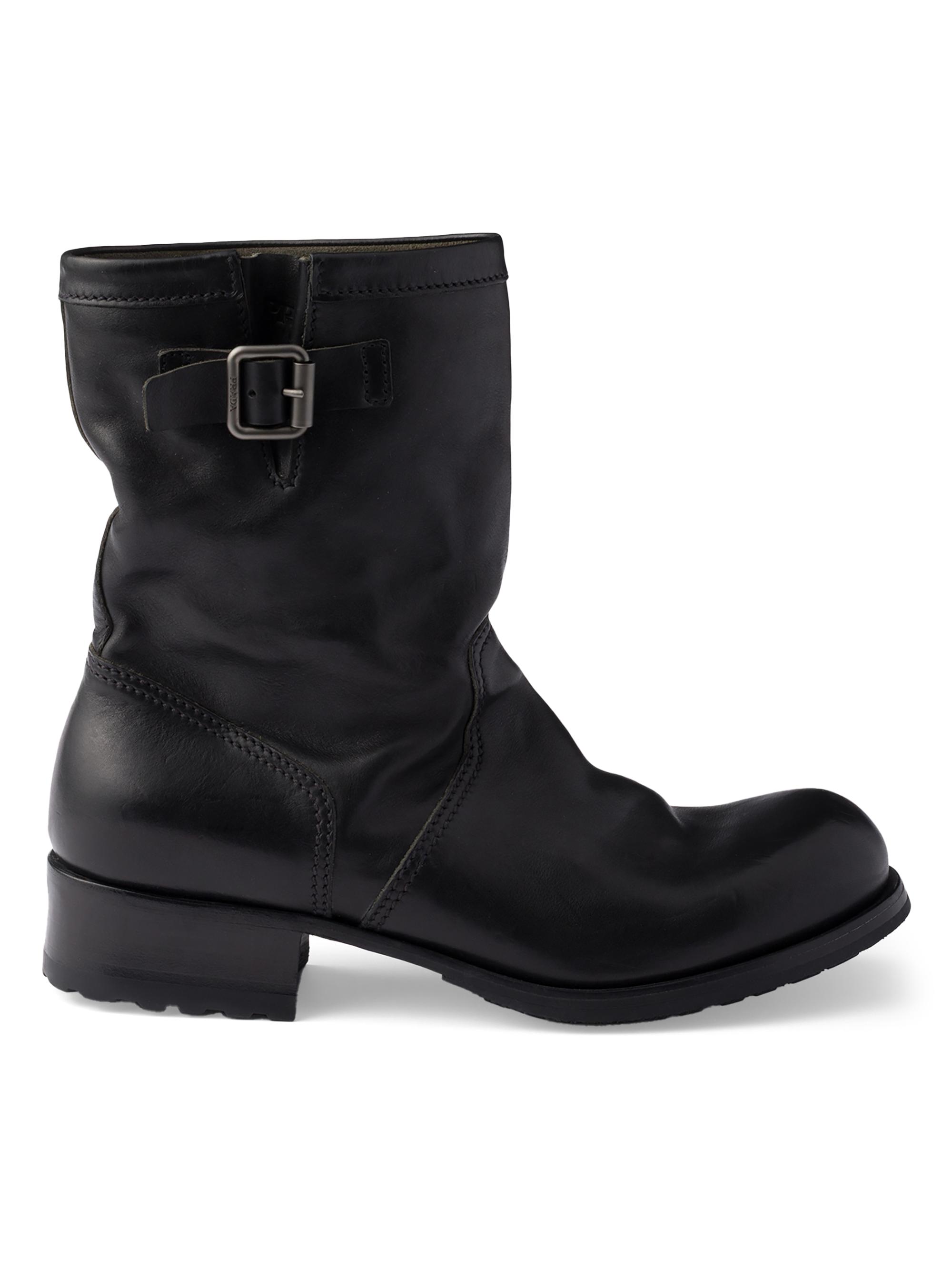 Prada Leather Zipper Boots | Saks Fifth Avenue