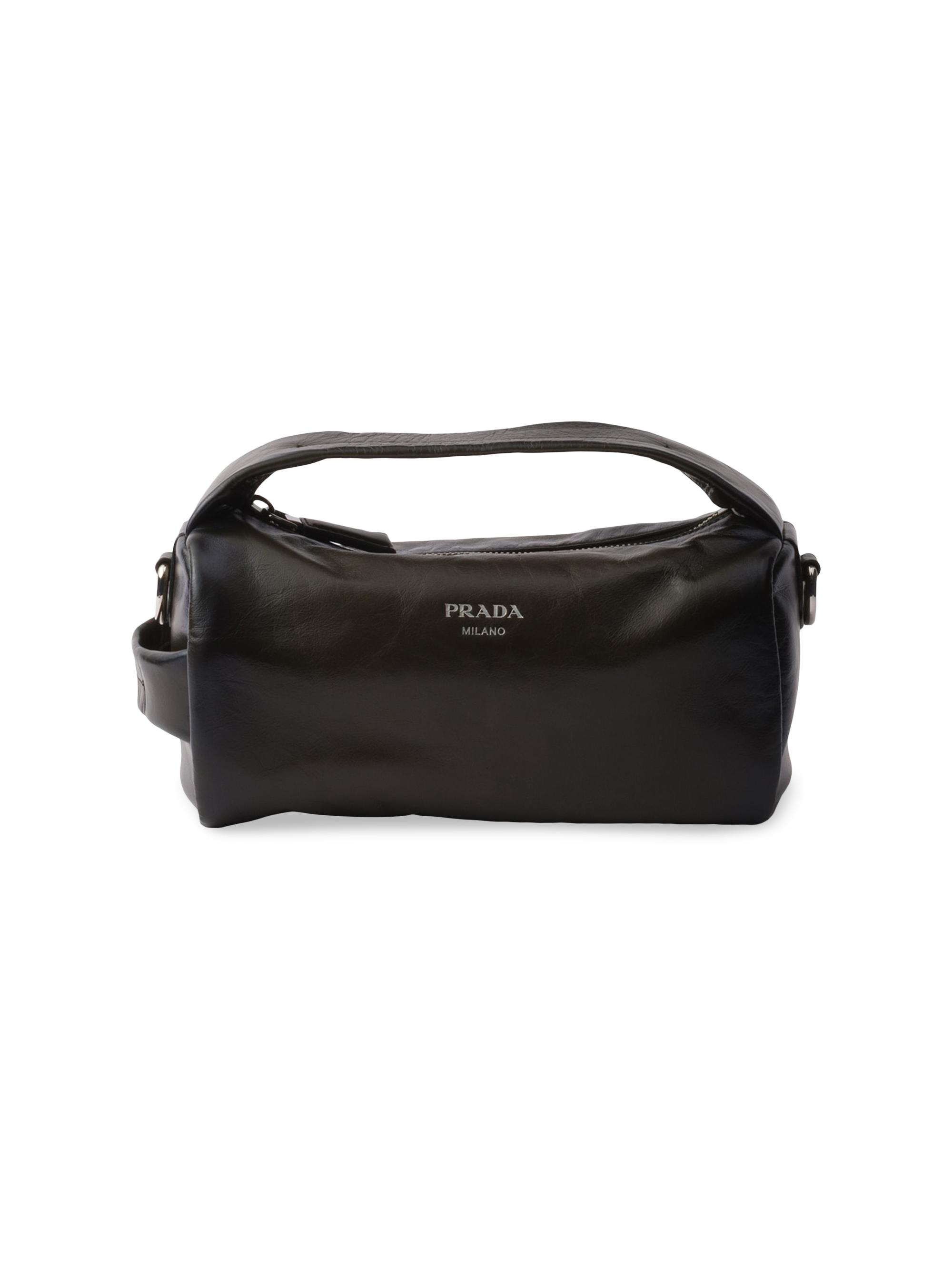 Prada Men's Antiqued Leather Shoulder Bag - Green