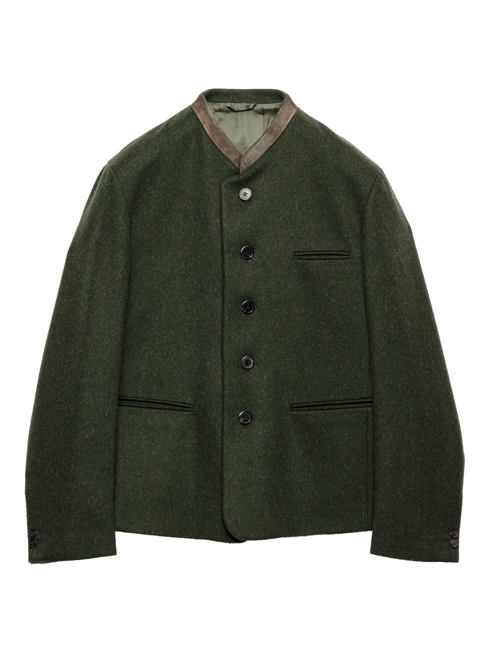 Prada Men's Single-Breasted Wool Jacket - Green
