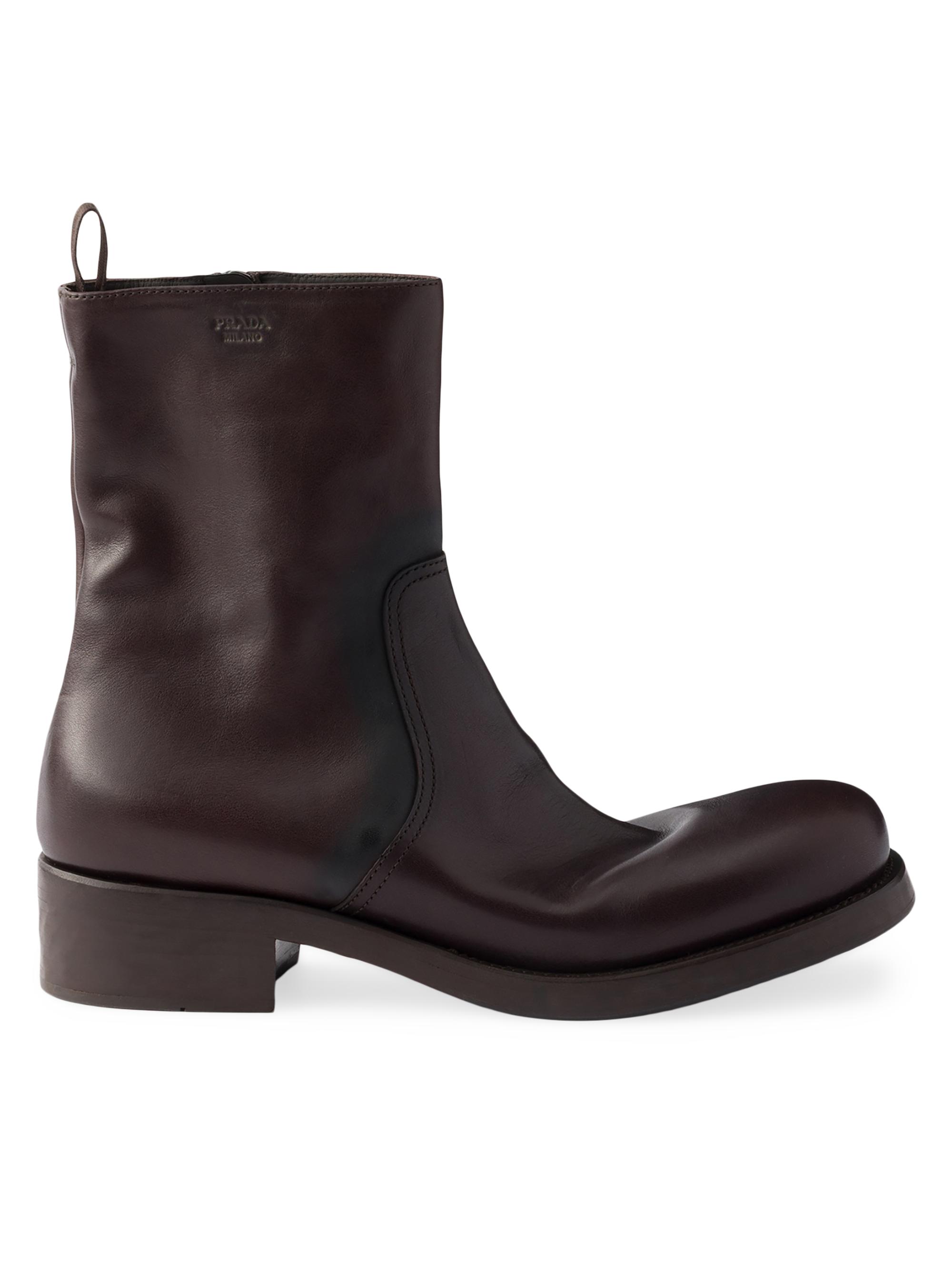 Prada Leather Mid-Calf Boots | Saks Fifth Avenue