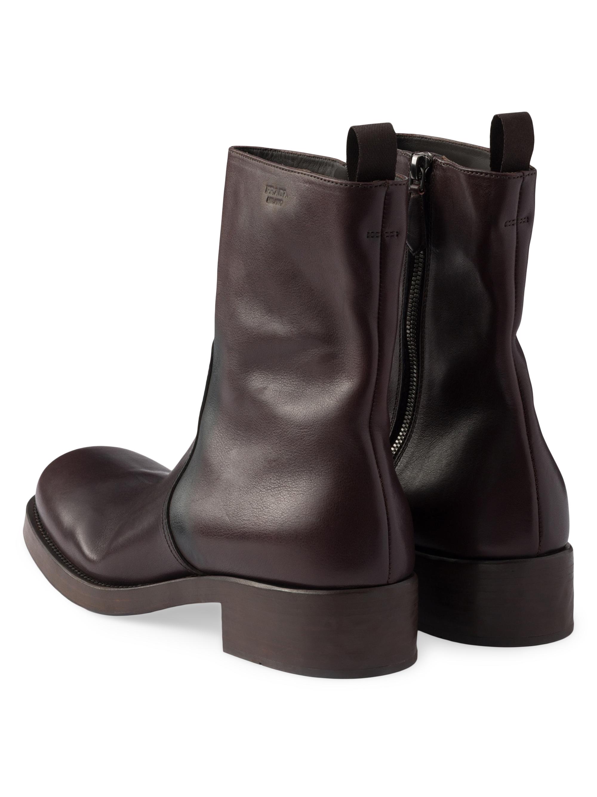 Prada Leather Mid-Calf Boots | Saks Fifth Avenue