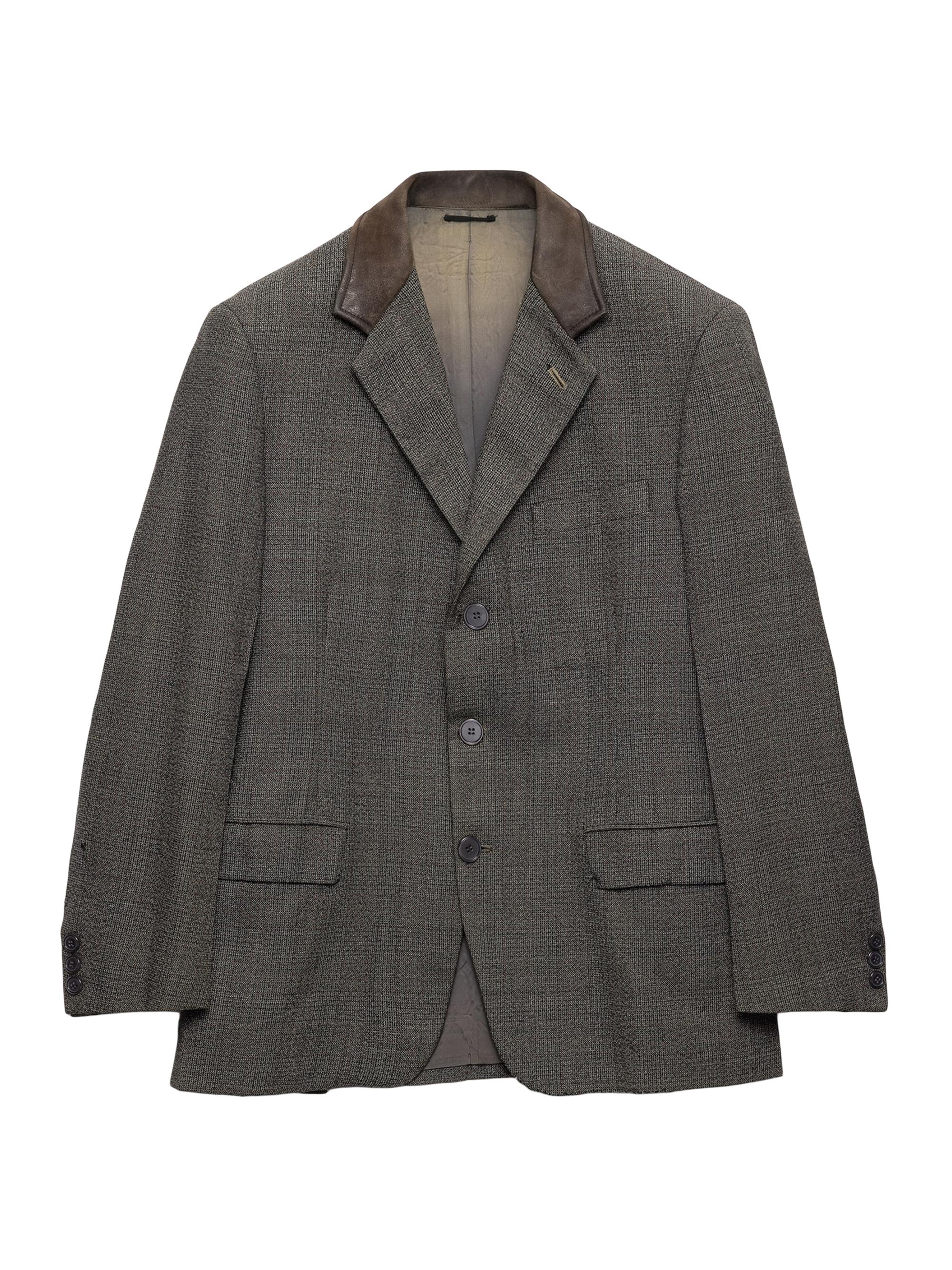 Prada Men's Single-Breasted Wool Jacket - Grey