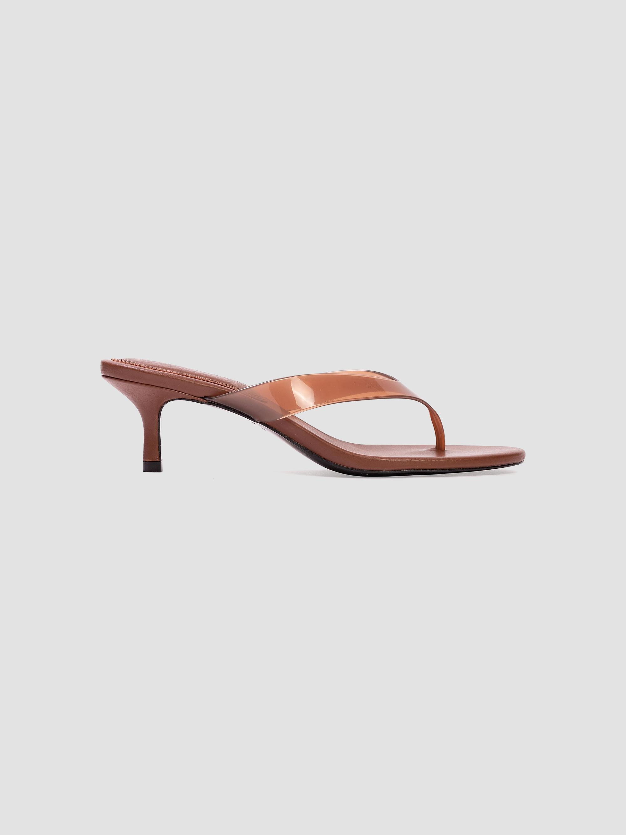 Black Suede Studio Women's KG 50MM PVC Thong Sandals - Chestnut Leather | Thumbnail 7