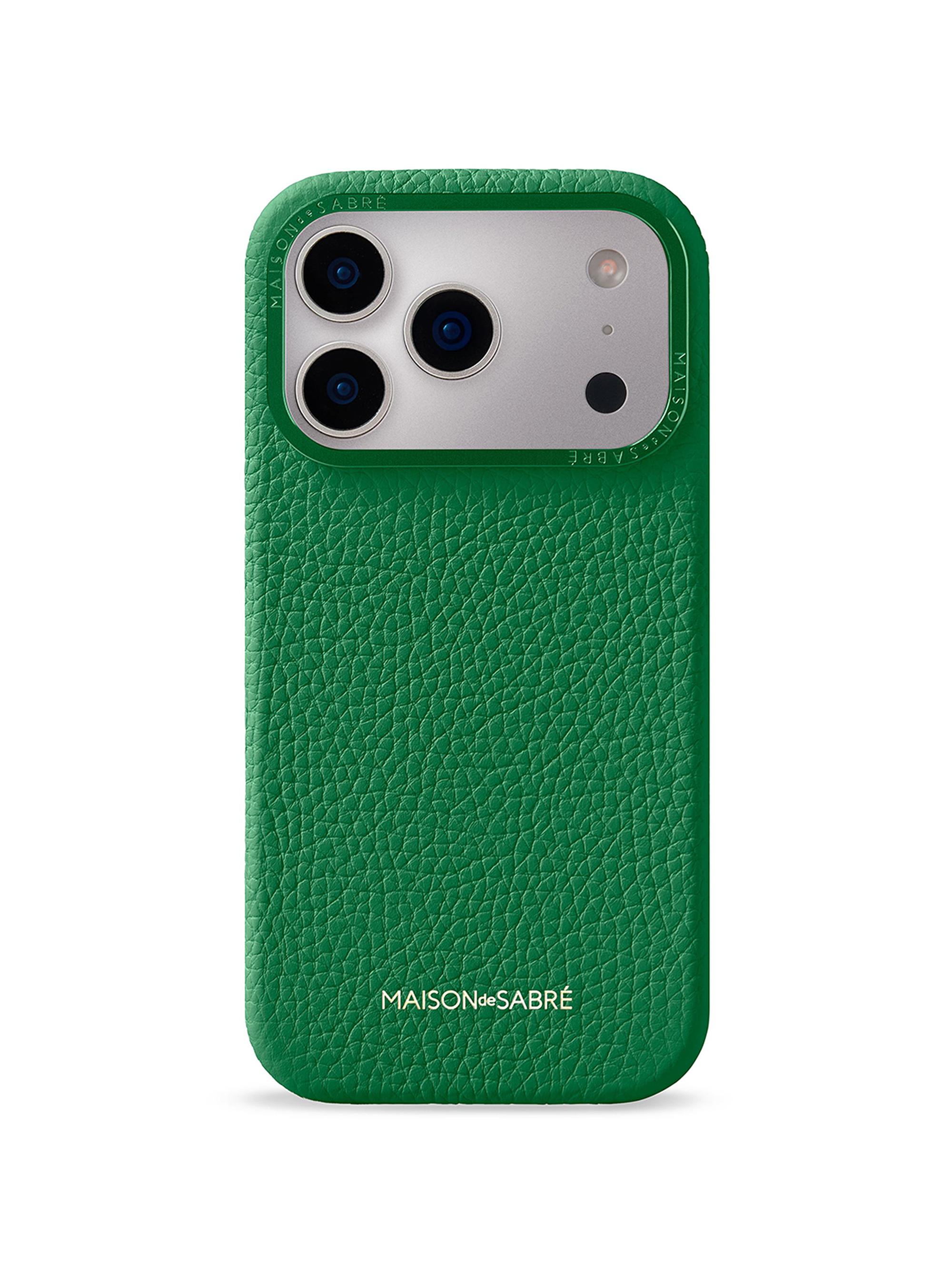 Maison de Sabre Leather Phone Case (iPhone 17 Pro Max) - Emerald Green