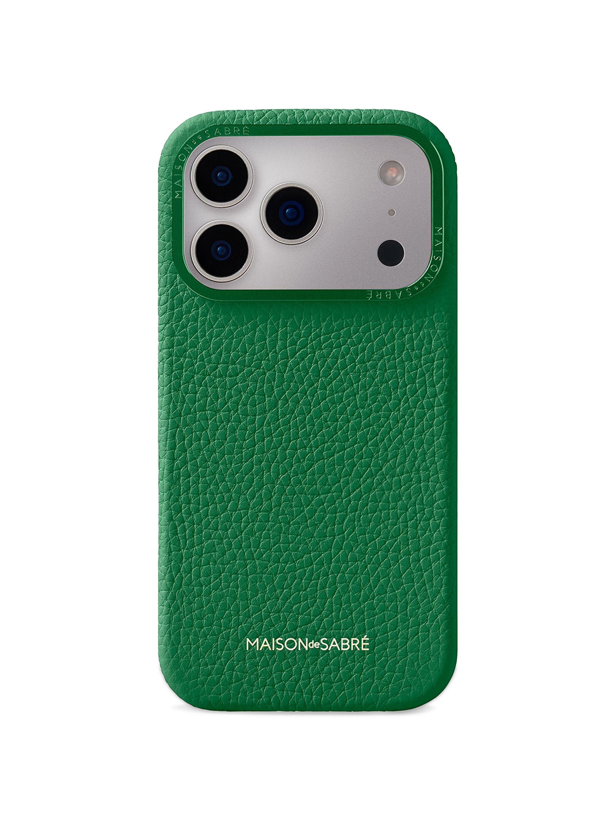 Maison de Sabre Leather Phone Case (iPhone 17 Pro) - Emerald Green