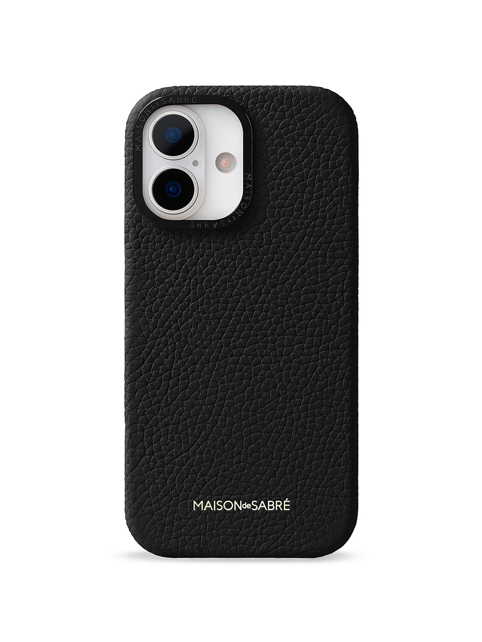 Maison de Sabre Leather Phone Case (iPhone 17) - Black Caviar