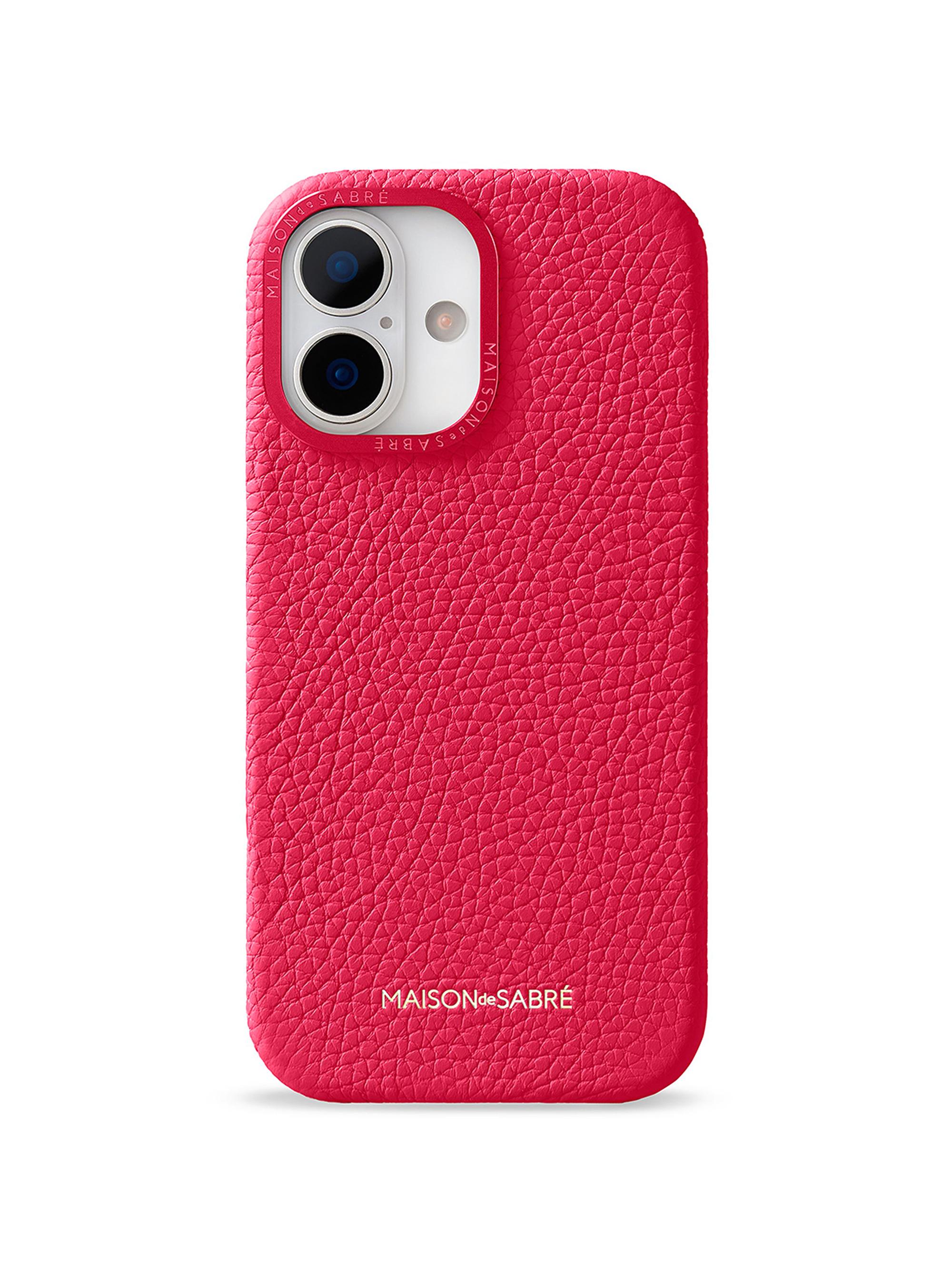 Maison de Sabre Leather Phone Case (iPhone 17) - Shibuya Fuchsia