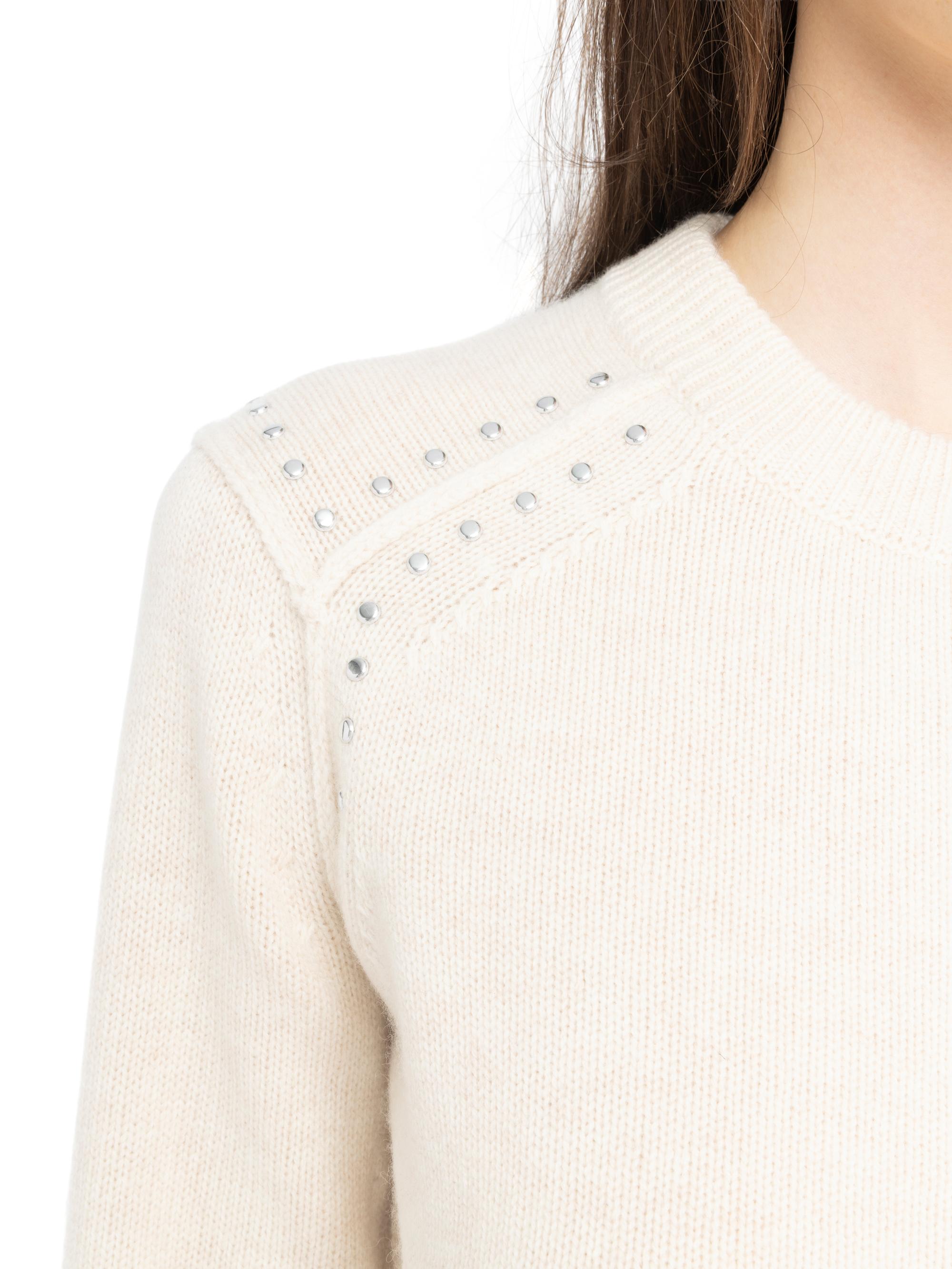 Zadig & Voltaire Nalty Studded Wool-Cashmere Crewneck Sweater