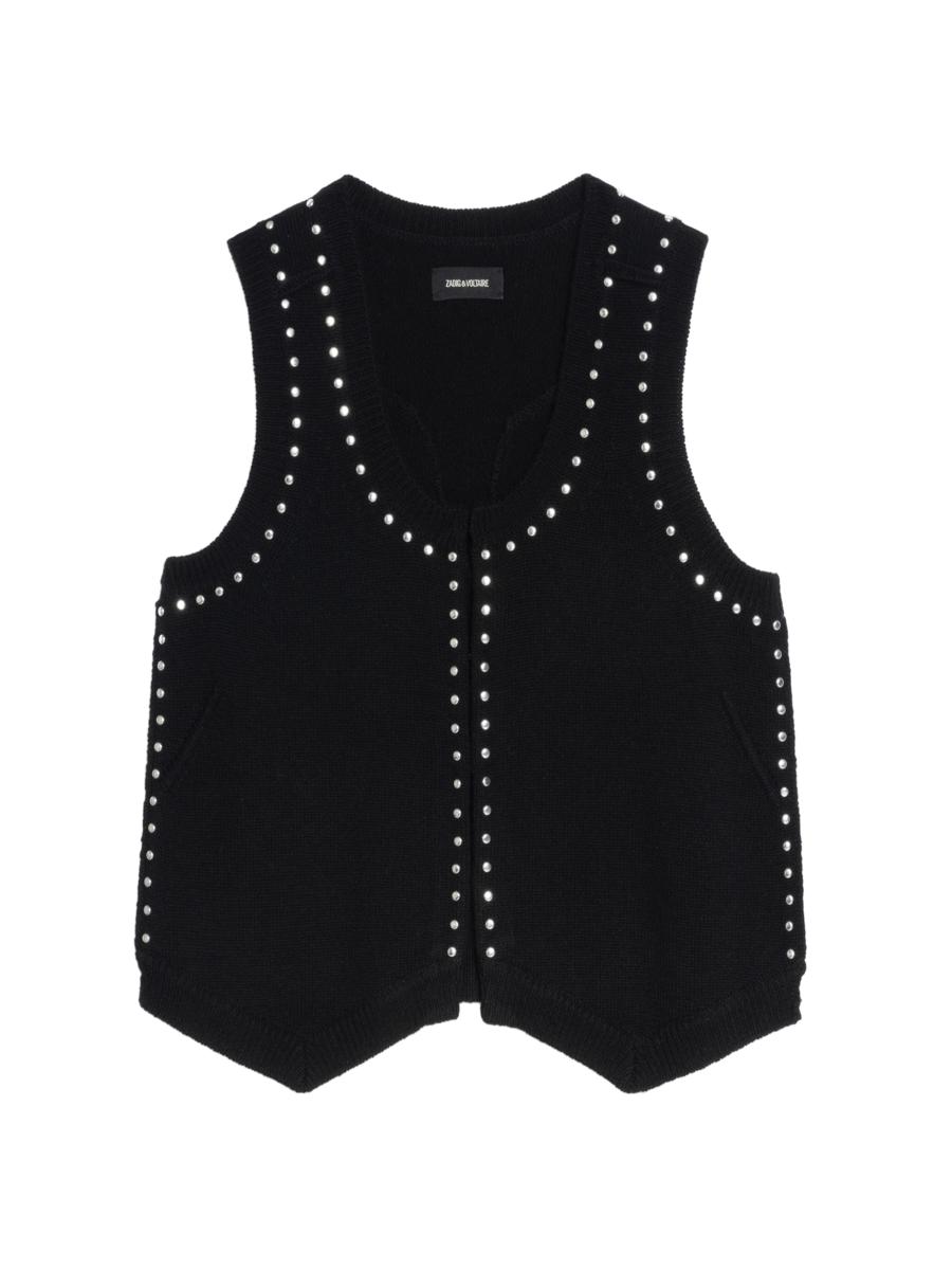 Zadig & Voltaire Dublin Studded Wool-Cashmere Sweater Vest | Saks